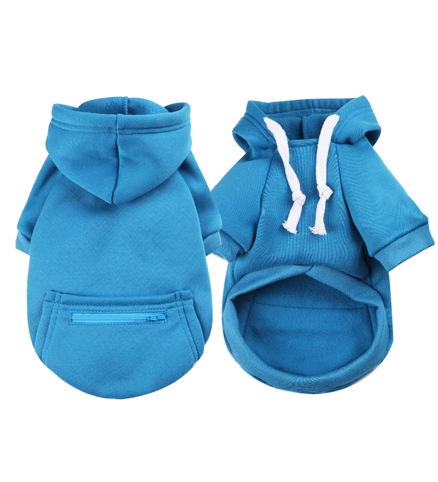 Waterproof Dog Coat & Fleece Hoodie - Winter Warm Jacket for Small Dogs & Puppies | Autumn Pet Clothing (XS - 1114debka-blue) - Buy Online on GoSupps.com