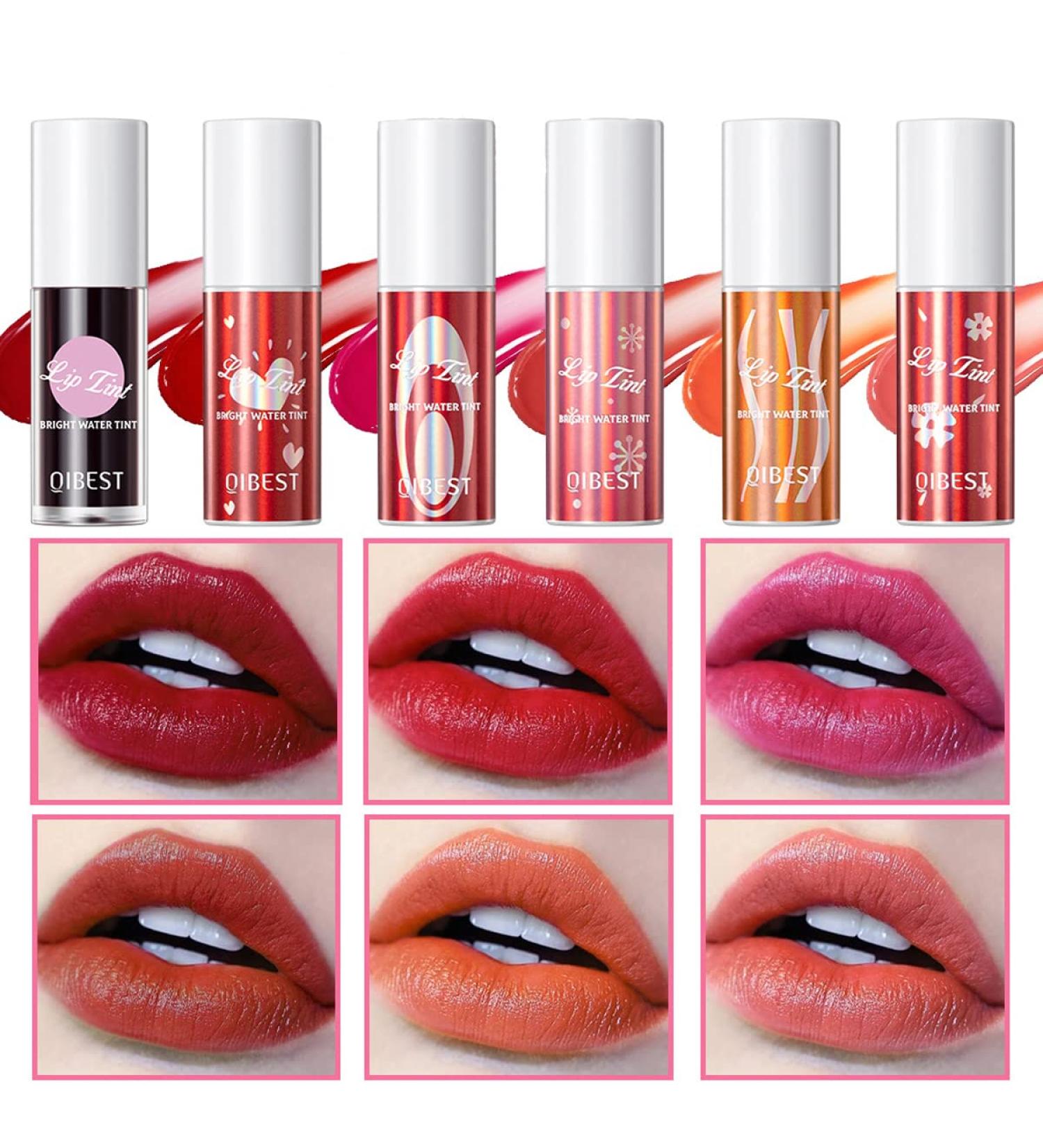 Pakivs Lip Tint Stain Set 6 Colors Lipstick Lip Stain Long Lasting Lip Gloss Moisturizer Eyes Cheeks Lip Stain Lip Tint Set for Women - Buy Online on GoSupps.com