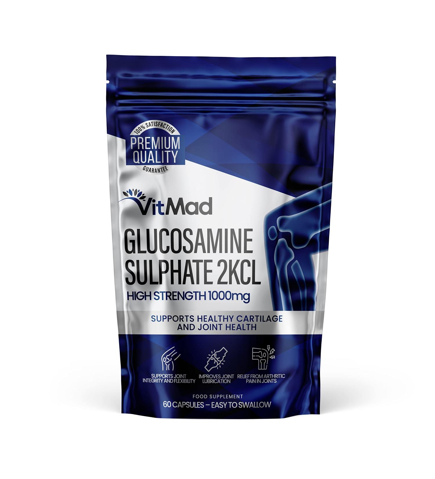 Glucosamine Sulphate 2KCl 1000mg Capsules - Joint Health Support | 60 Count - Buy Online on GoSupps.com