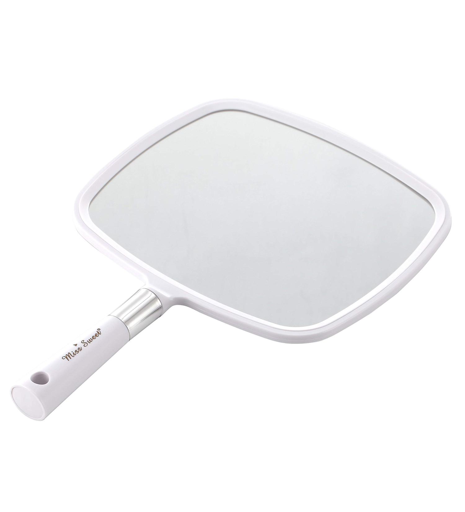 Miss Sweet Hand Held Mirror - 9x8inch (White) | Portable Makeup Mirror - Buy Online on GoSupps.com