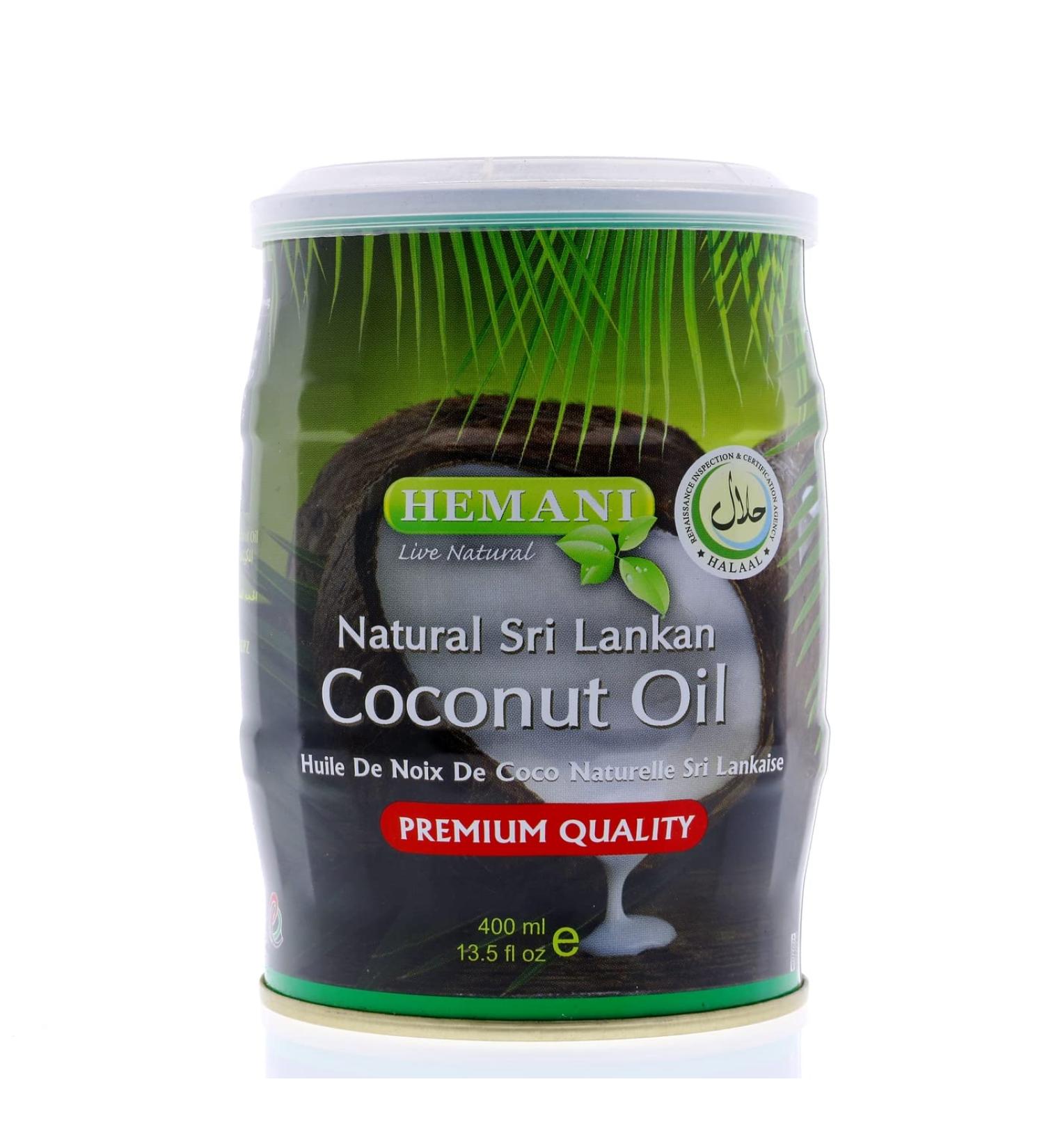 HEMANI 100% Sri Lankan Coconut Oil 400mL - Pure & Natural - Vegan - Non-GMO - Immune-Boosting Properties - Beauty Regimen - Buy Online on GoSupps.com
