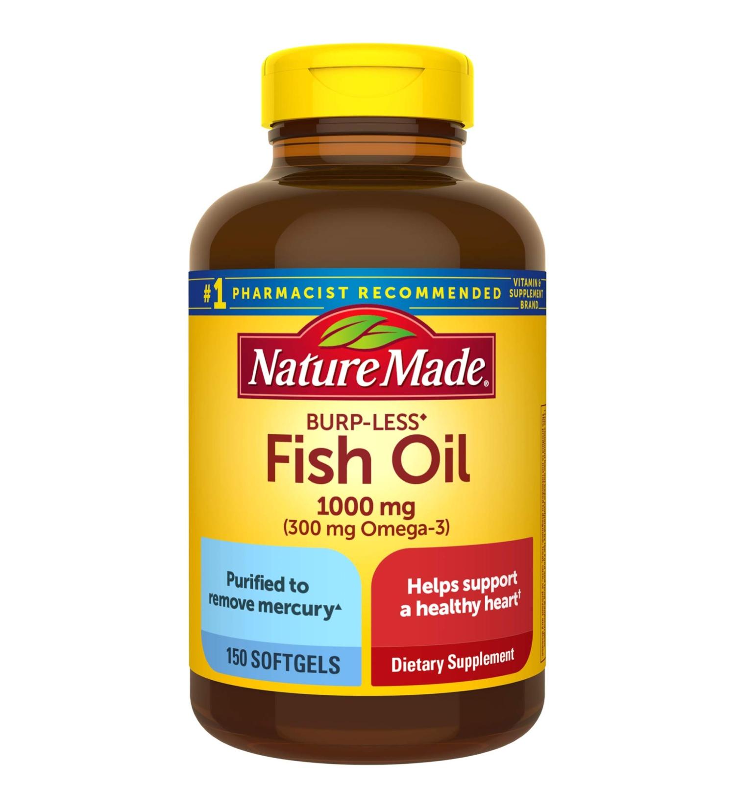 Nature Made Fish Oil Omega 3 Supplements, 1000mg - 150 Softgels, 75 Day Supply - Buy Online on GoSupps.com