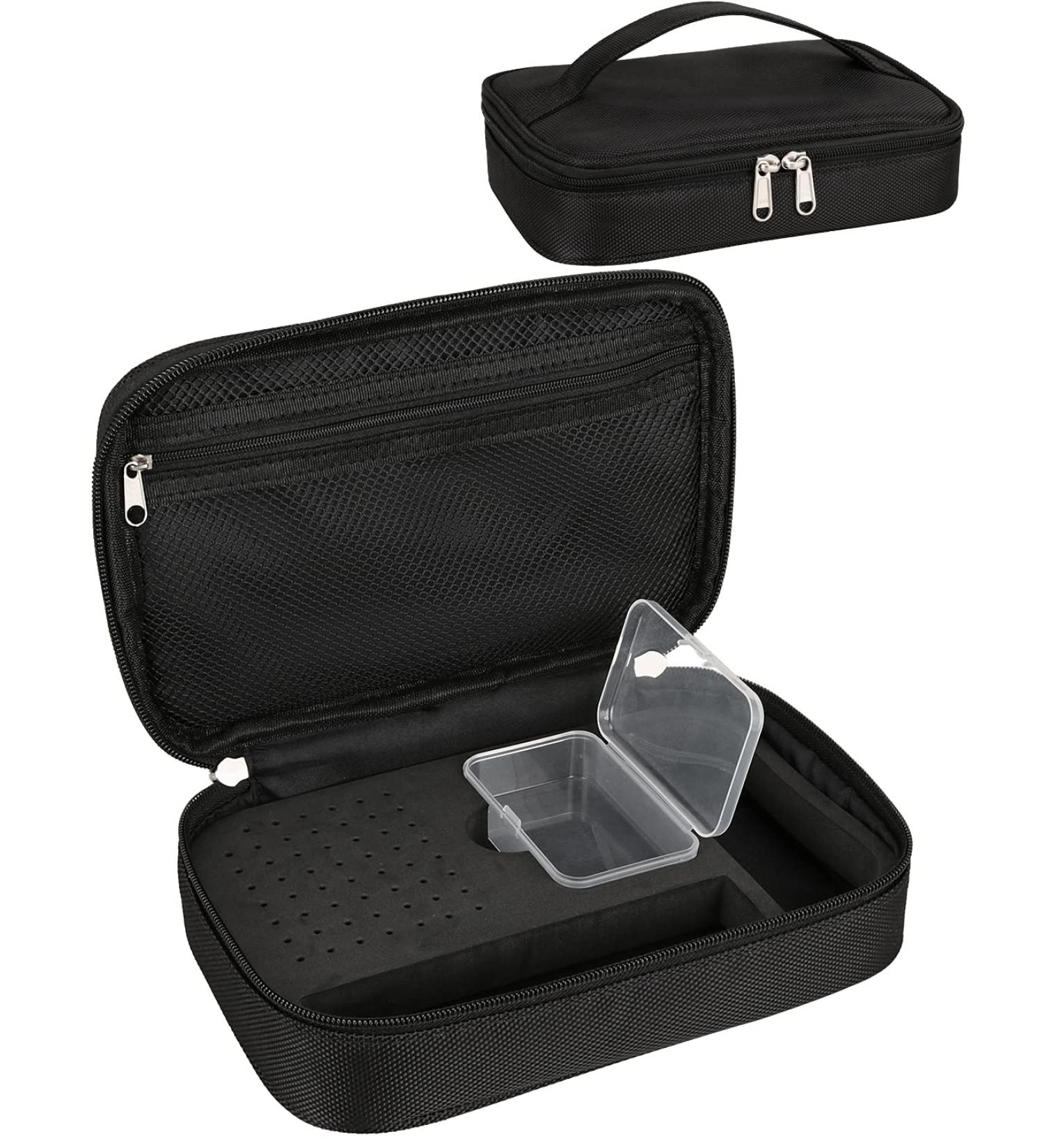 Nail Drill Bag with Bits Holder - Electric Nail Machine Kit Organizer for Women - Includes Nail Sanding Bands Case - Black - Buy Online on GoSupps.com