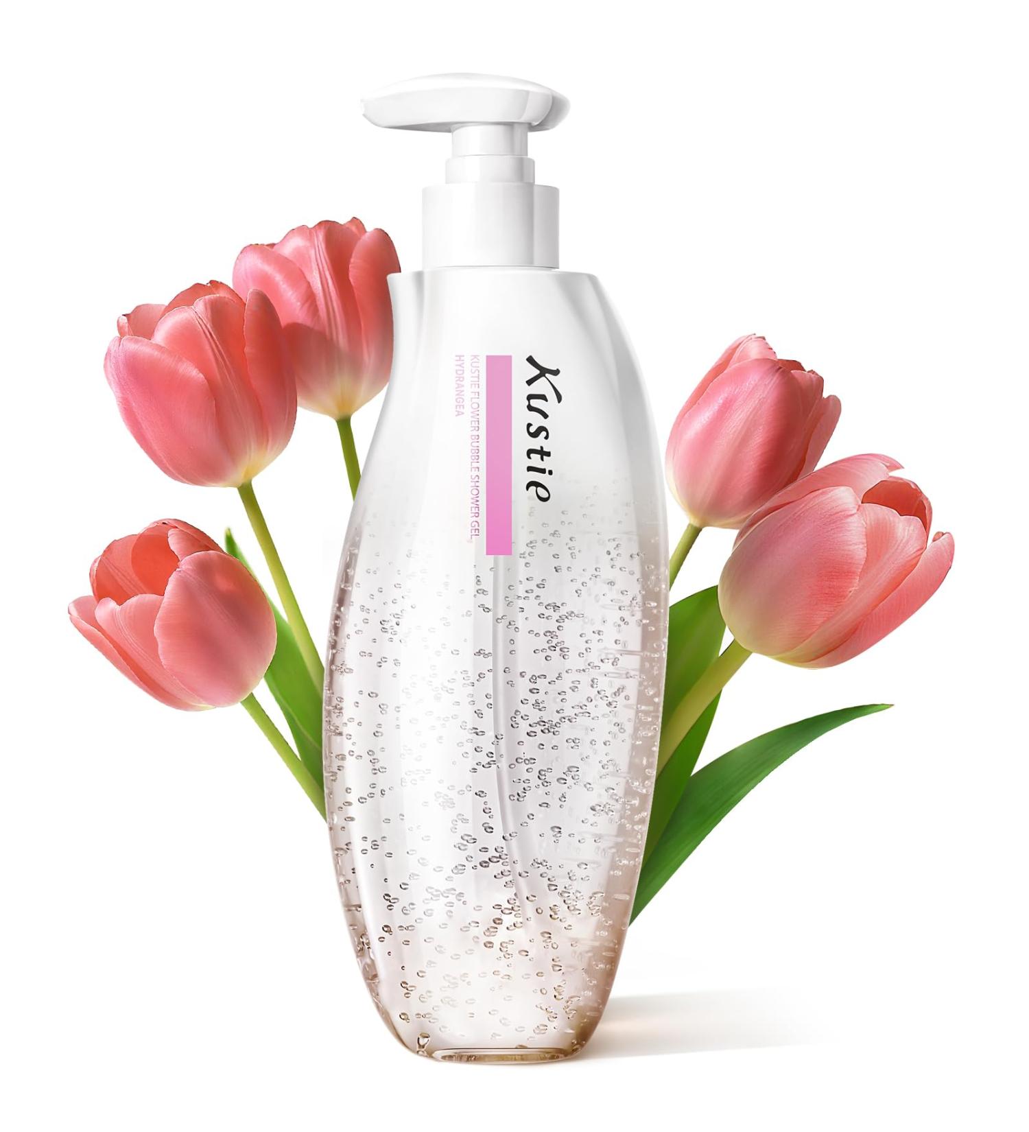 Kustie Tulip Oxygen Bubble Body Wash Gentle Amino Acid Cleanser with 8 Floral Extracts & Alpha-Arbutin for Brightening Antioxidant Hydrating Sweet Floral Scent Vegan & Sulfate-Free 16.9 fl oz - Buy Online on GoSupps.com