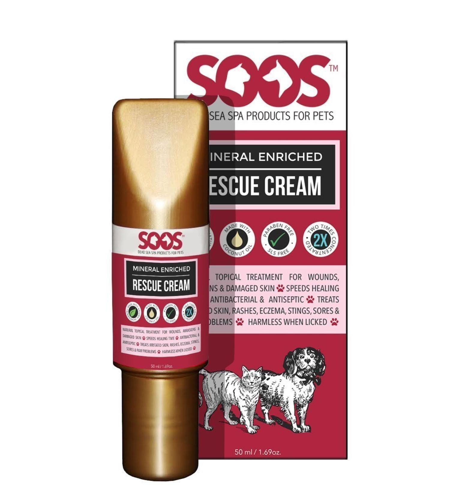 Soos Pets Dead Sea Mineral Rescue Cream 50 mL/1.69 oz - Natural Enriched Formula - Buy Online on GoSupps.com