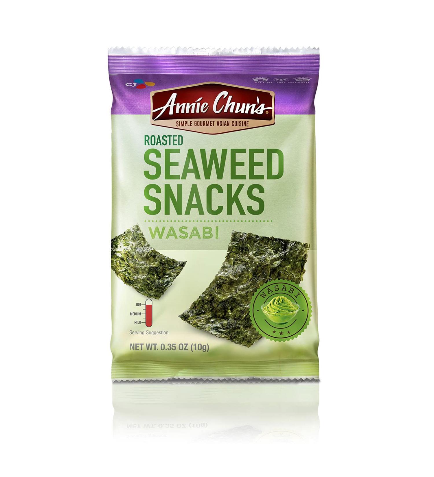 Annie Chun's Wasabi Roasted Seaweed Snacks - 0.35 oz | Healthy & Crunchy Snack - Buy Online on GoSupps.com