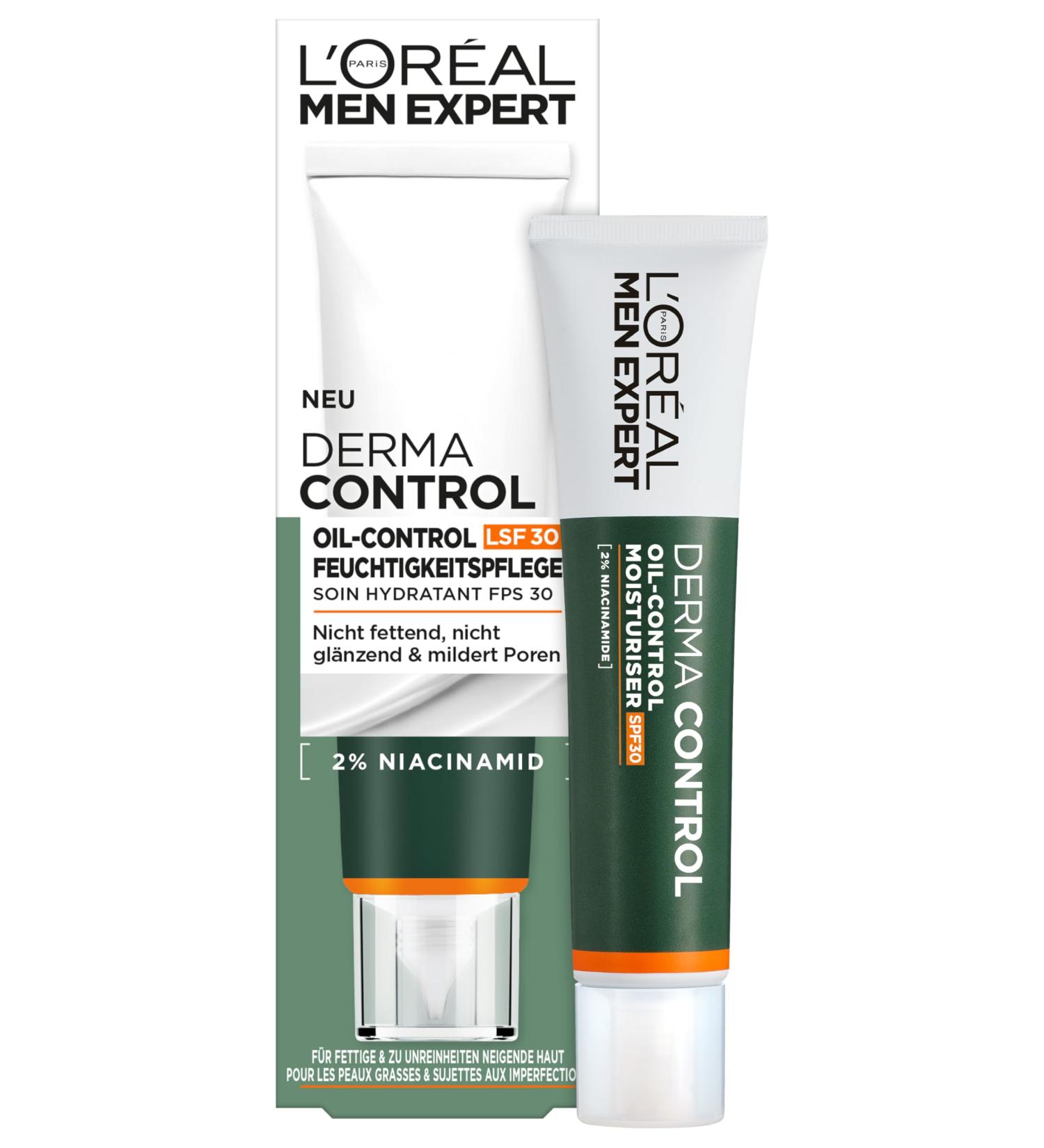 L'Oreal Paris Men Expert L'Or al Men Expert Derma Control Oil-Control SPF 30 Moisturizing treatment that reduces impurities with sun protection and 2% niacinamide 40 ml