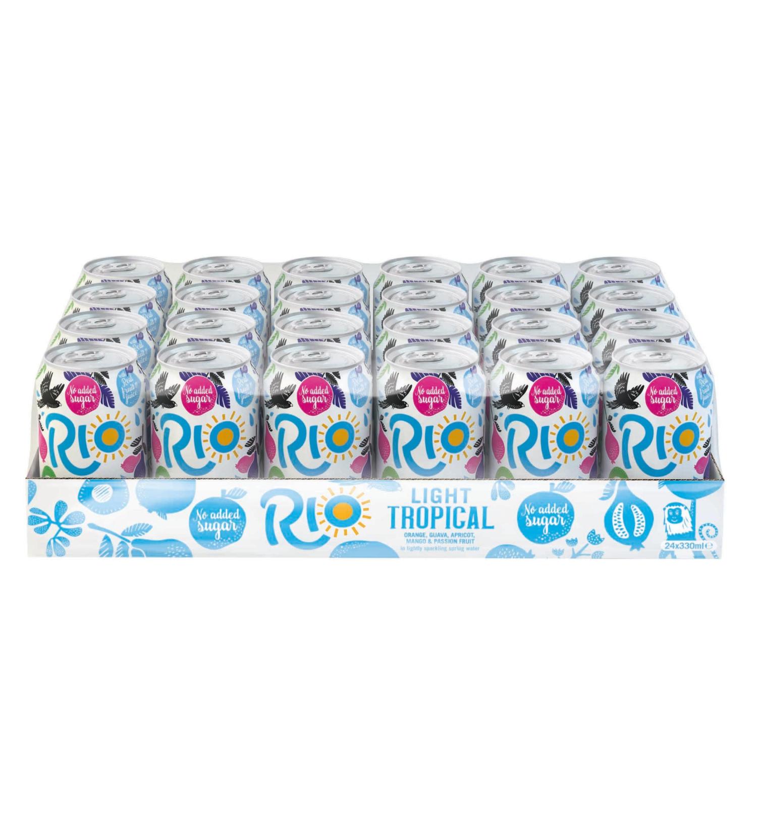 Rio Light No Sugar Tropical Real Fruit Soft Drink 24 x 330ml - Buy Online on GoSupps.com