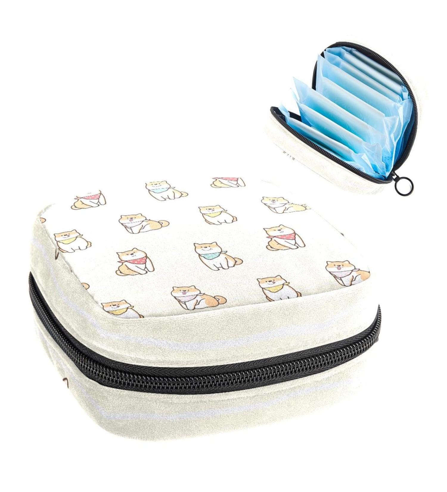 Shiba Inu Period Bag - Sanitary Napkin Storage & Travel Makeup Pouch Color2447 - Buy Online on GoSupps.com