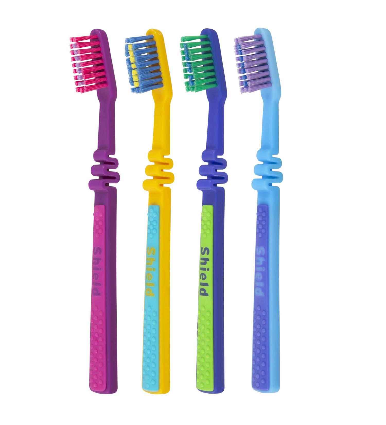 Shield Care Flex Junior Toothbrush - Super Soft Bristles for Maximum Oral Care - 4 Colors, 4 Count - Kids' Dental Hygiene Essential - Buy Online on GoSupps.com