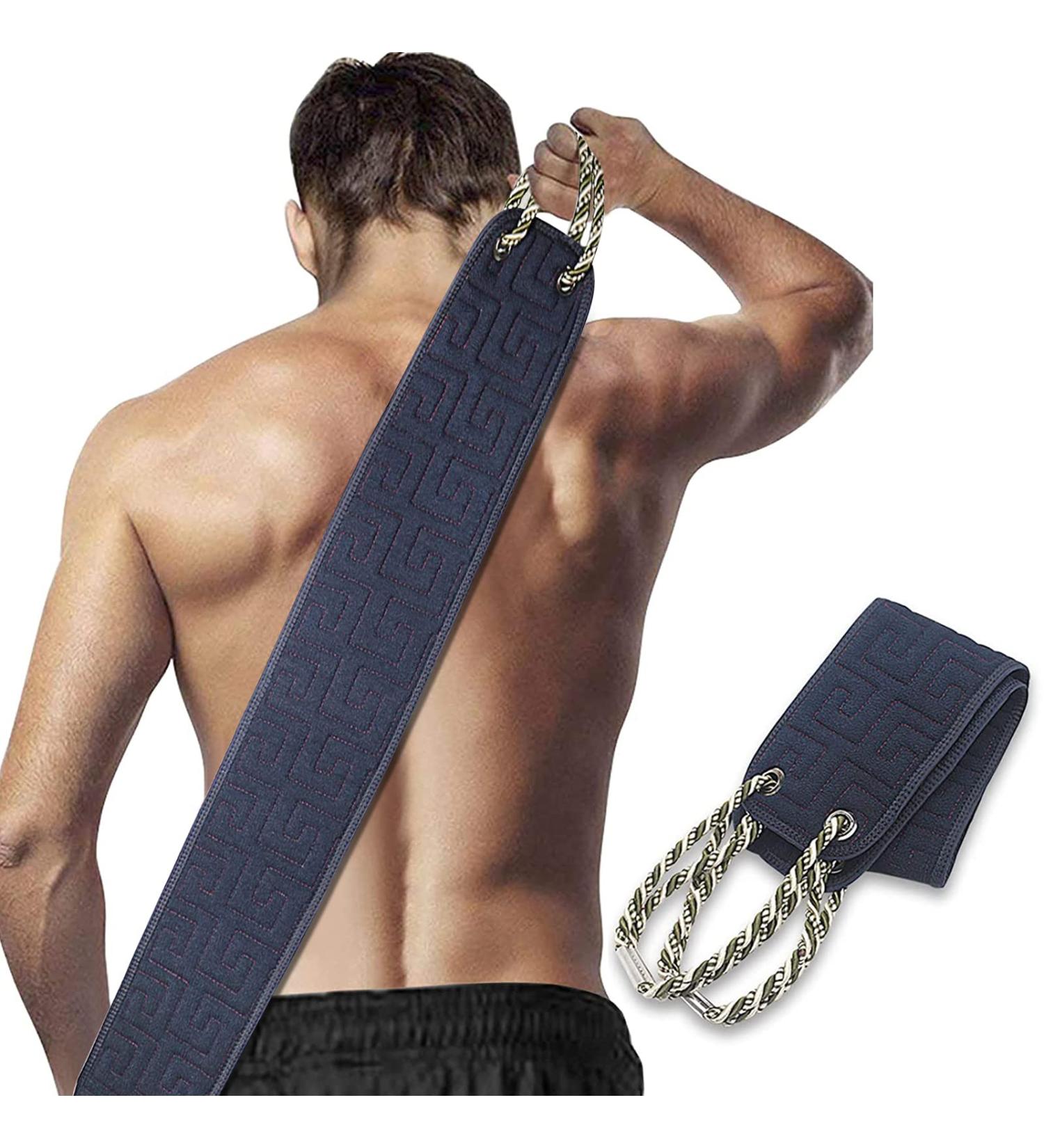 Kireida Double-Sided Back Scrubber | Large Body Peeling Washcloth for Shower | Black - Thorough Cleaning & Exfoliation - Buy Online on GoSupps.com