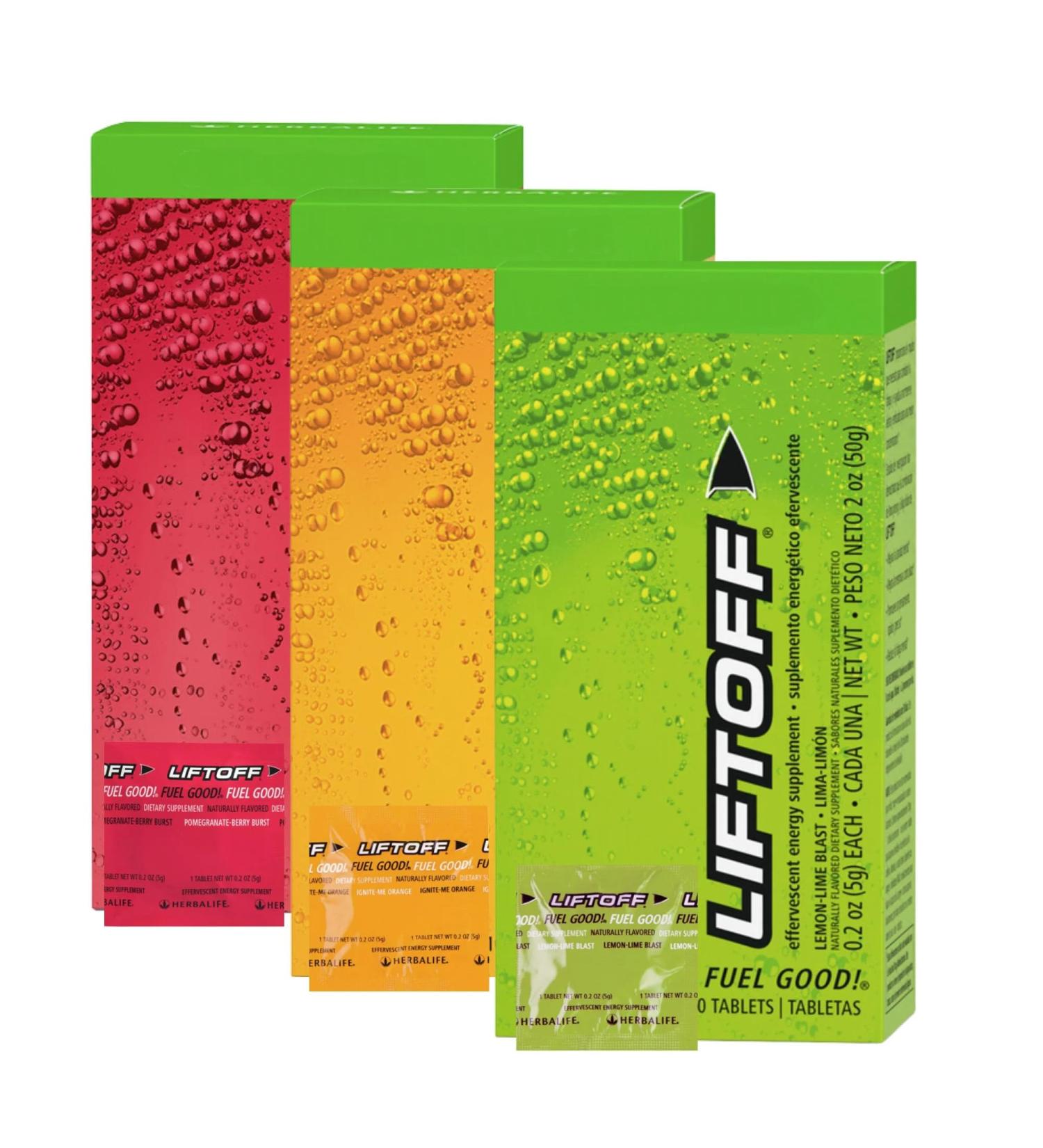 Buy Generic LIFTOFF Energy Drink Tablets Variety Pack 24 Tablets in 3 Flavors | HERBAL LIFE Orange International Shipping Available - Buy Online on GoSupps.com