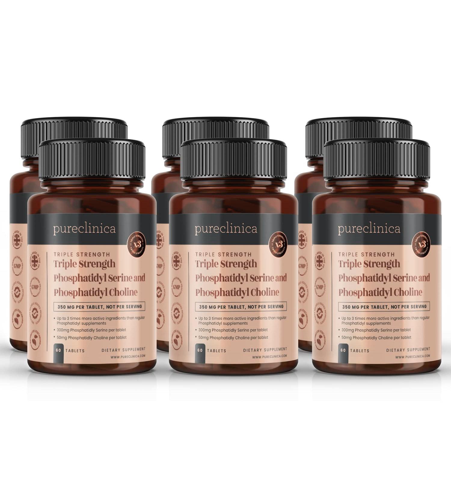 Phosphatidylserine Triple Strength & Phosphatidylcholine - 360 Tablets (6 Bottles) | Premium Memory & Cognitive Support - Buy Online on GoSupps.com