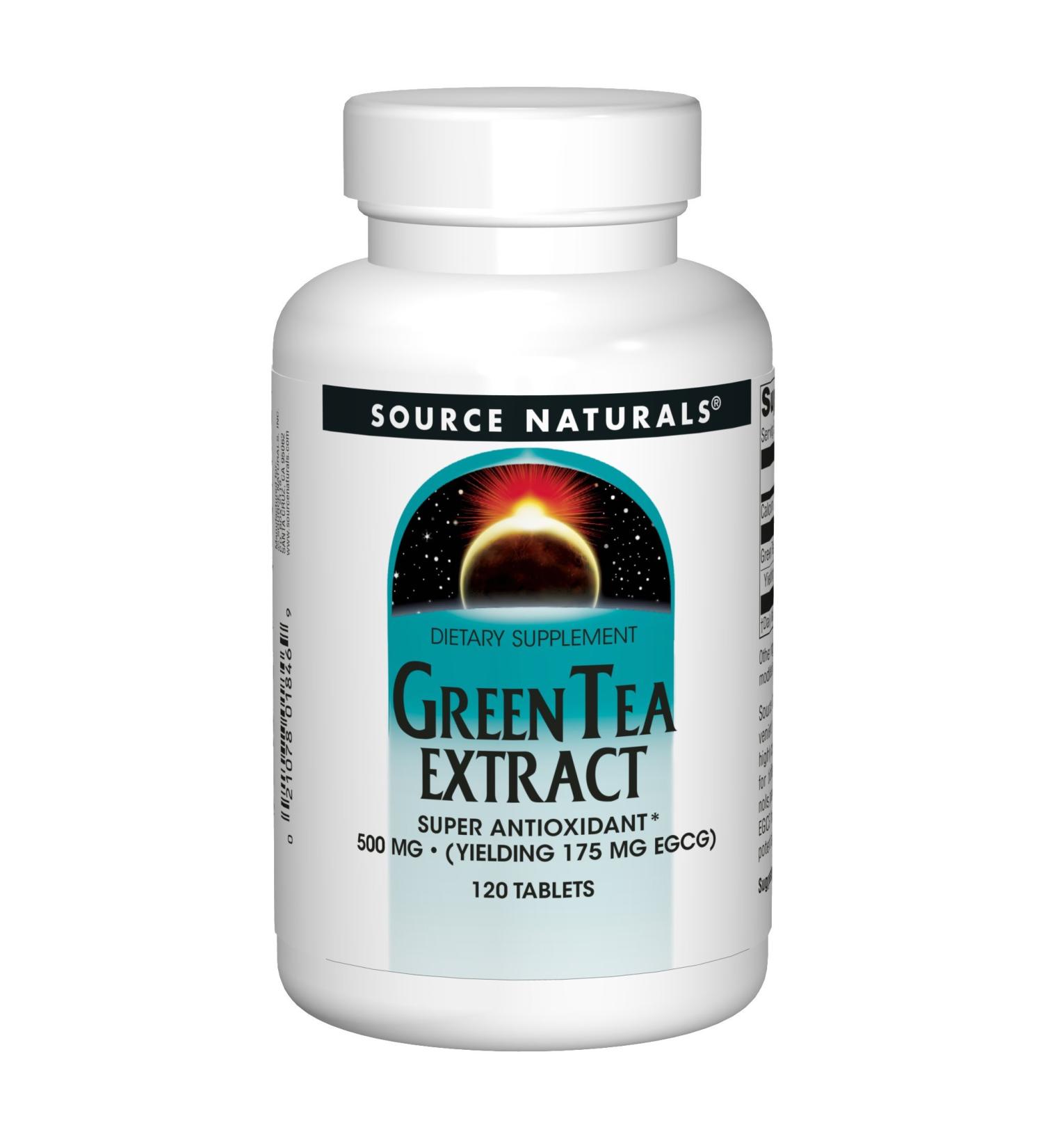Source Naturals Green Tea Extract 500 mg - 120 Tablets | Antioxidant Support - Buy Online on GoSupps.com