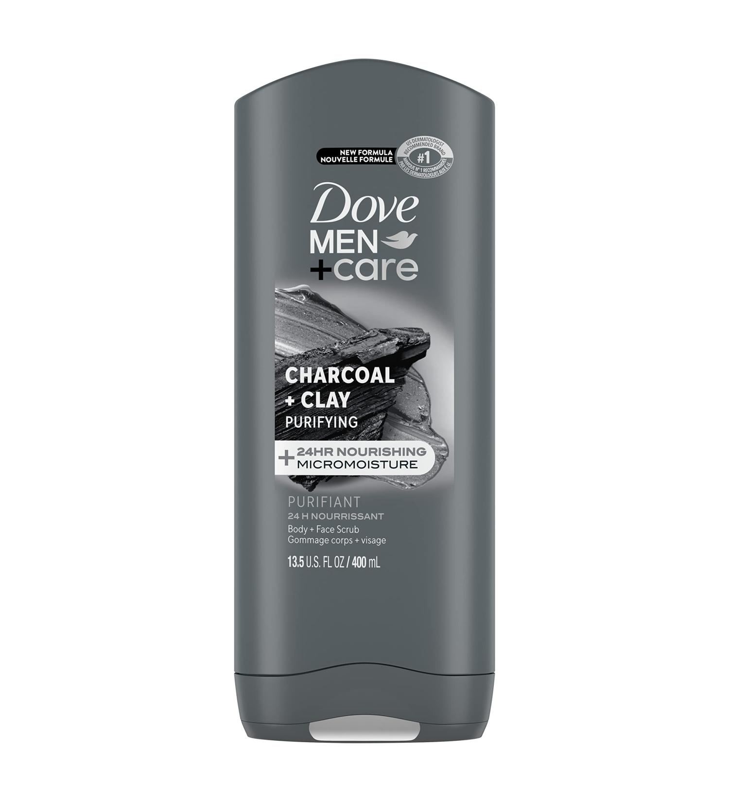 Dove Men+Care Elements Body Wash Charcoal+Clay - Nourishing 13.5 oz Cleanser that Fights Bacteria | International Shipping - Buy Online on GoSupps.com