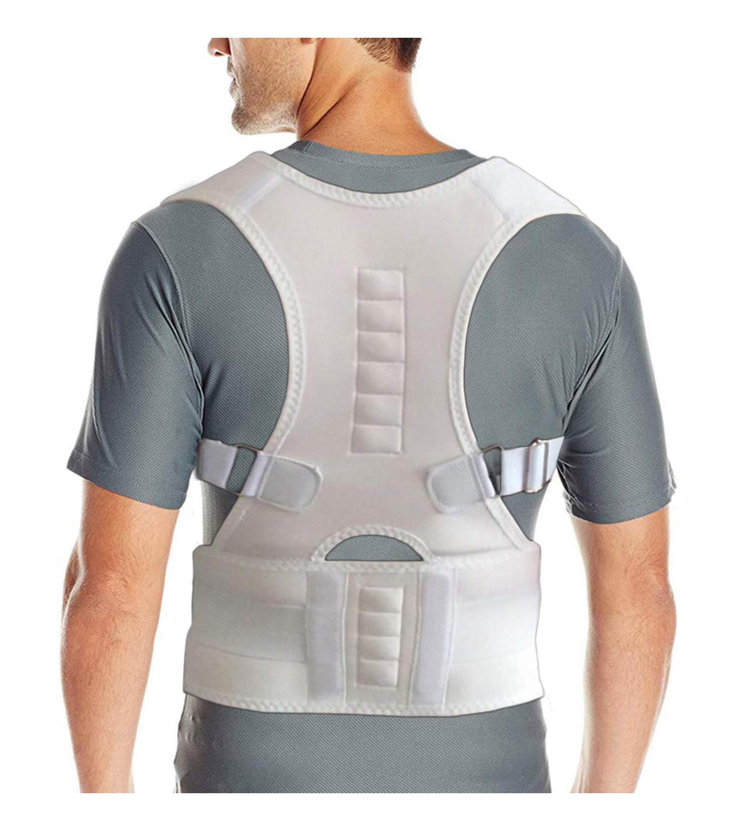 CFR Magnetic Shape Body Shoulder Brace Belt - Posture Corrector for Neck Back & Shoulder Pain Relief | Medium White - Buy Online on GoSupps.com