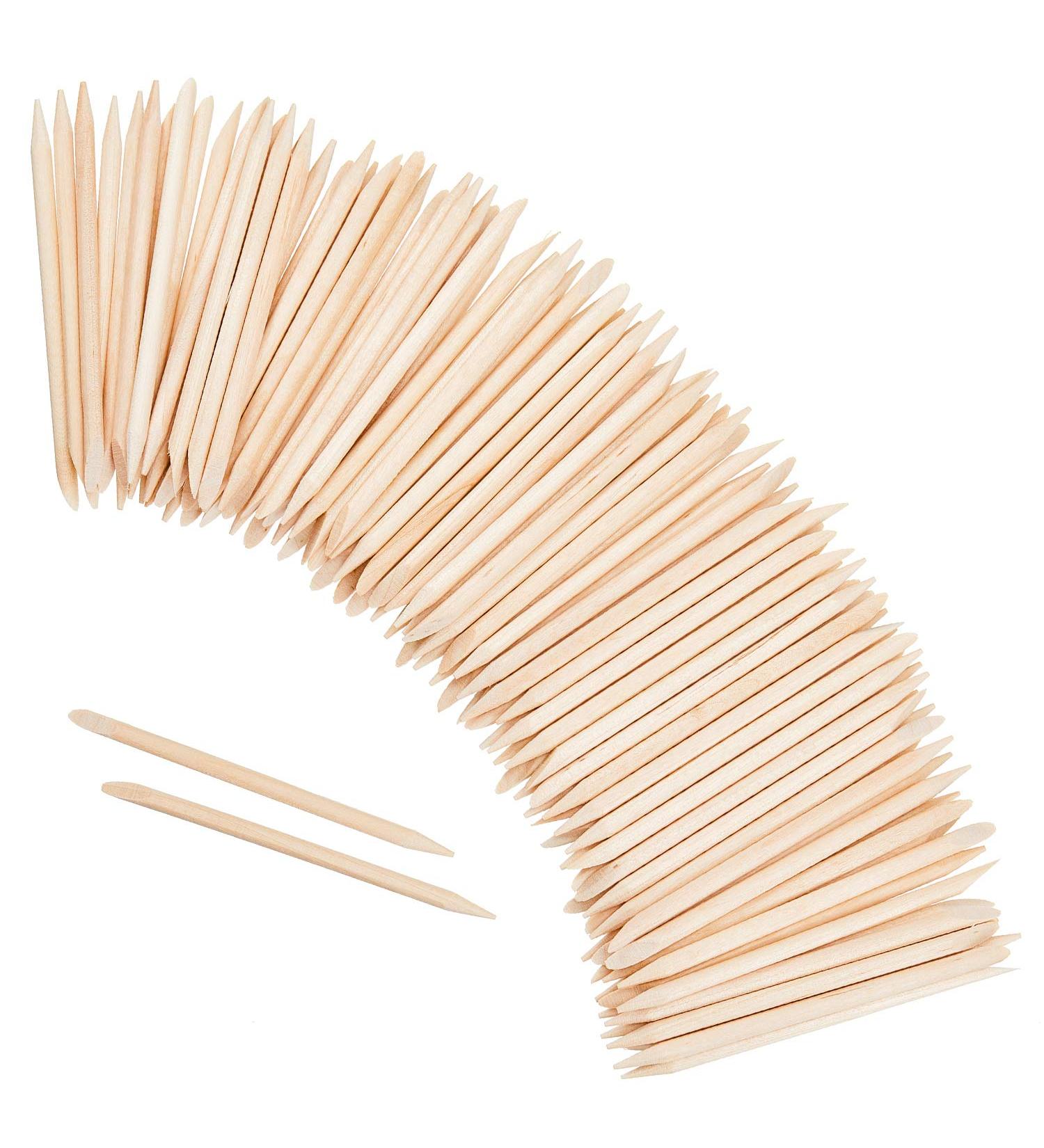 500 Double Sided Orange Wood Nail Sticks for Manicure/Pedicure - Cuticle Pusher and Remover Tool for Home and Salon Use - 4.53 Inches - Buy Online on GoSupps.com