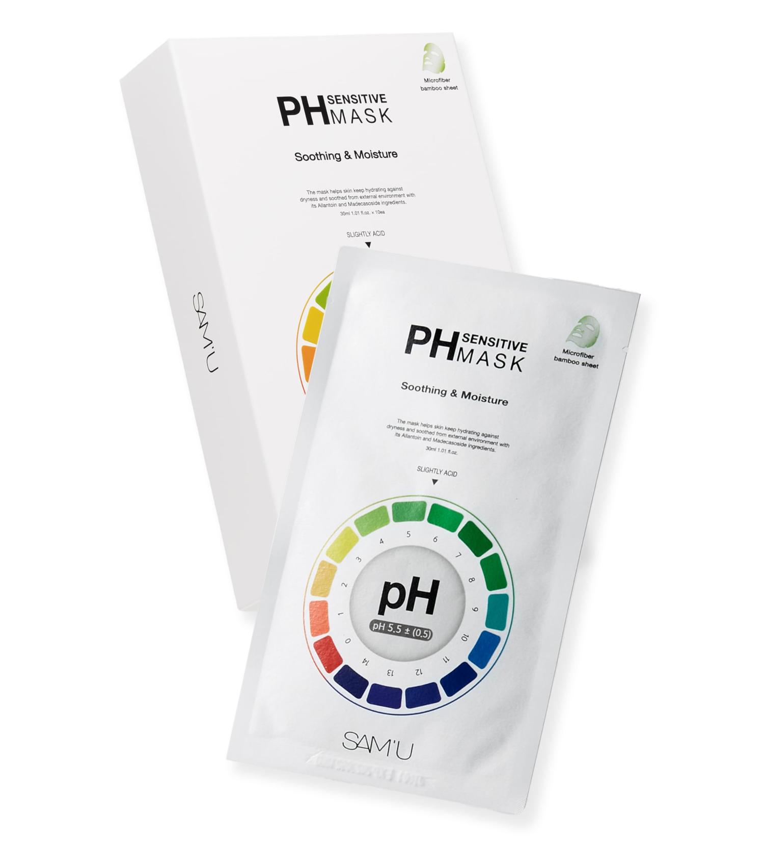 Buy SAM U PH Sensitive Mask Hydrating Korean Face Masks with Lactobionic Acid & Centella Asiatica | Vegan Bamboo Microfiber Sheet Mask for Glowing Skin (10EA - Buy Online on GoSupps.com