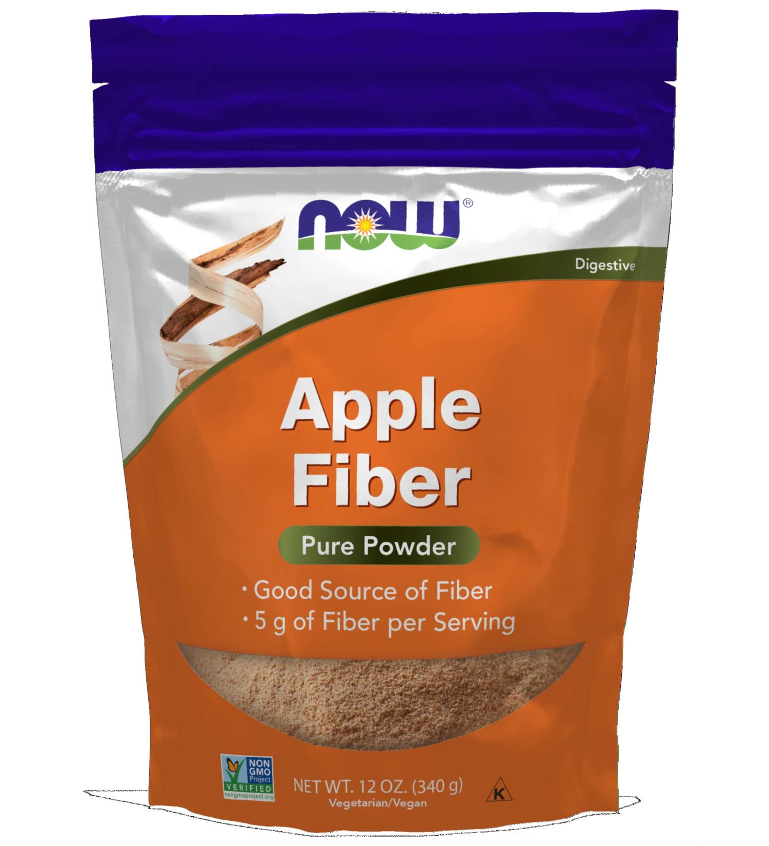 Now Foods Pure Apple Fiber 12 oz - Natural Digestive Support & Health Supplement - Buy Online on GoSupps.com