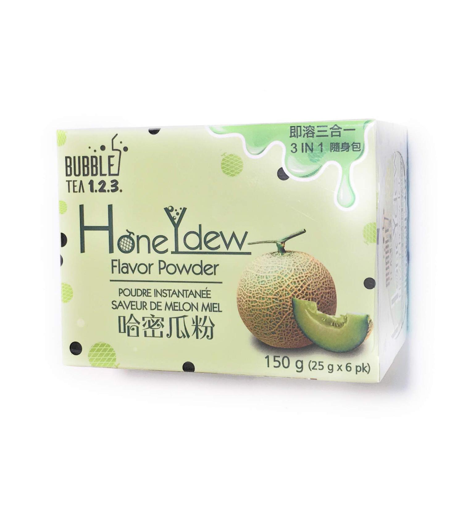 Bubble tea 123 Honeydew Flavor Instant Pearl Tapioca Boba Powder 150g (25gx6pk) Made in Taiwan Taiwanese Instant Boba Bubble Tea Tapioca Pearl Powder Mix