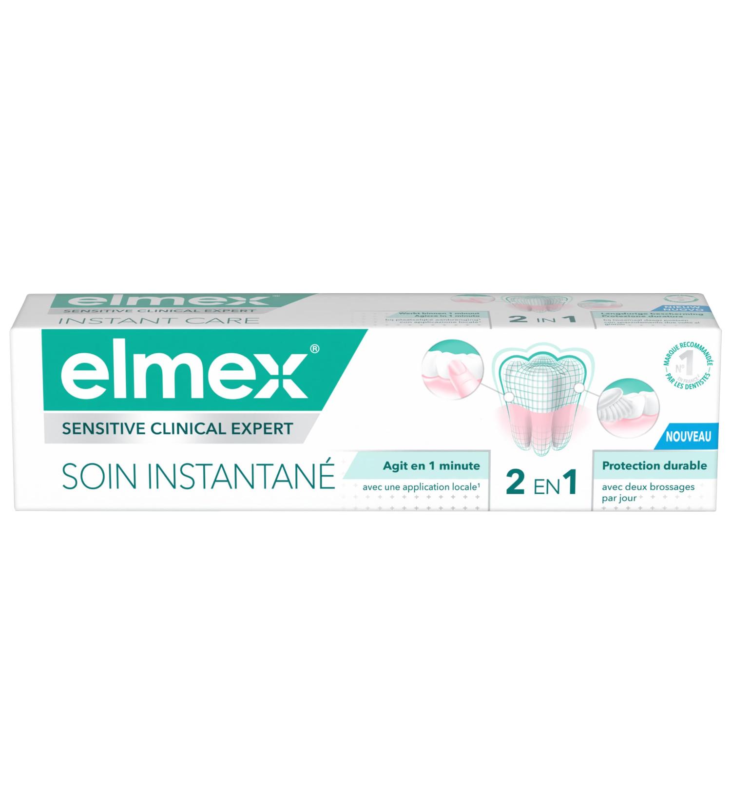 ELMEX ELMEX - Sensitive Instant Care Toothpaste with Fluoride long-lasting protection for sensitive teeth works in just 1 minute clinically proven 75 ml tube - Buy Online on GoSupps.com