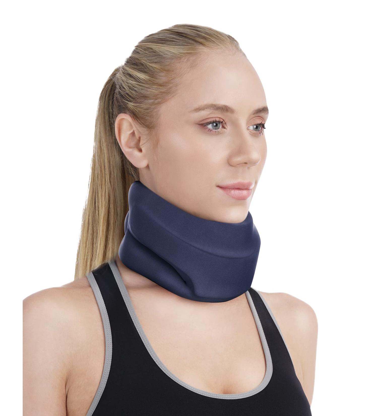 Neck Brace Cervical Collar for Sleeping - Blue M Size - Relief Neck Pain & Support for Women & Men - Buy Online on GoSupps.com