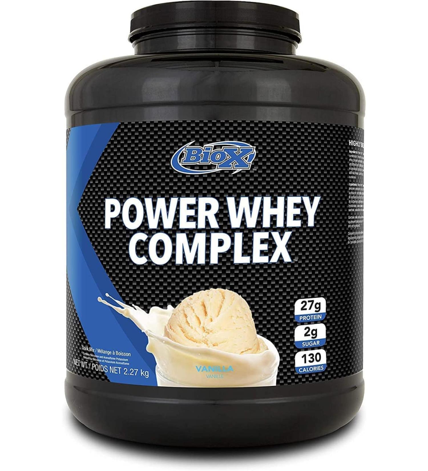 BioX Power Whey Complex / Nitrogen-Rich Three-Tiered Protein Powder / 25-27 G Protein Per Serving / 100% Pure Whey Protein / 5LBS (Vanilla)