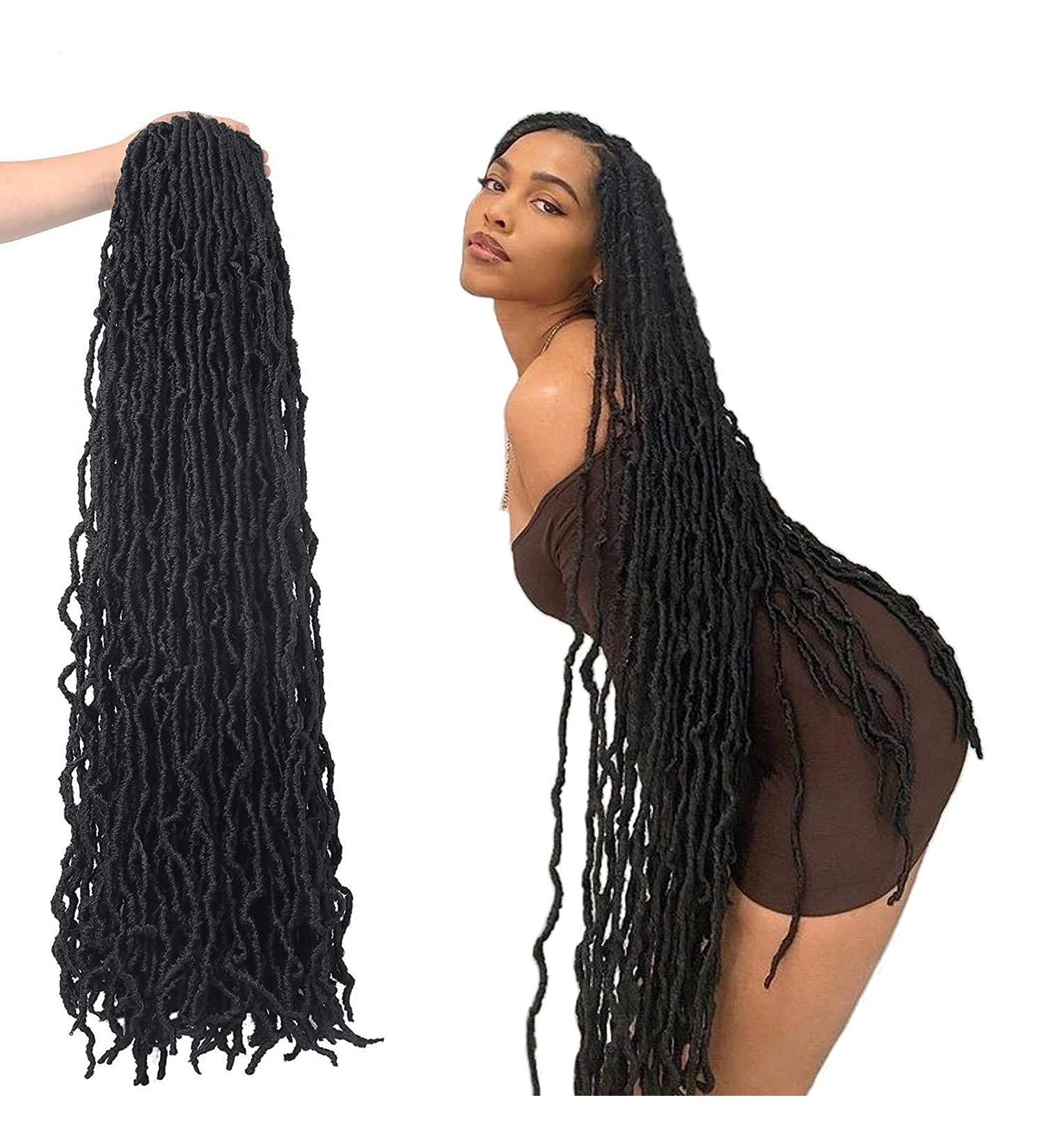 36 Inch 7 Packs Soft Locs Crochet Hair | Pre-looped Faux Locs | Lightweight Synthetic Braids for Black Women - 1B (Pack of 7) - Buy Online on GoSupps.com