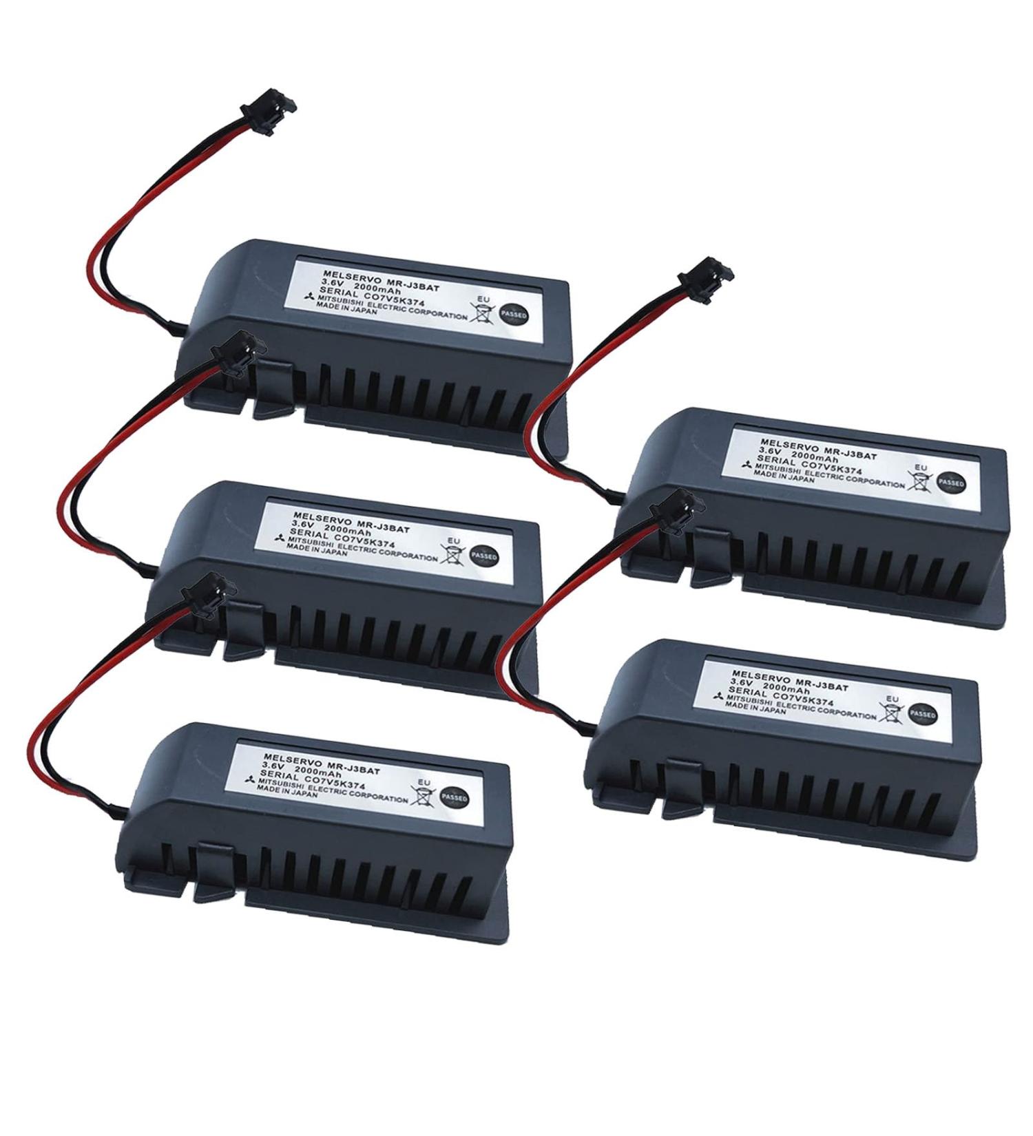 Pack of 5 MR-J3BAT 3.6V 2000mAh PLC Li-ion Battery - Compatible with ER6VC119A/B MELSERVO MR70 System - International Shipping Available - Buy Online on GoSupps.com