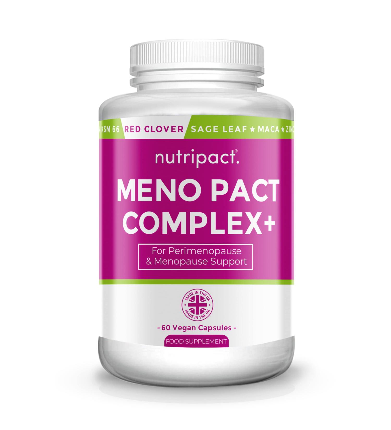 Meno Pact Support Complex - Menopause Supplement for Women - 60 Vegan Capsules - Buy Online on GoSupps.com