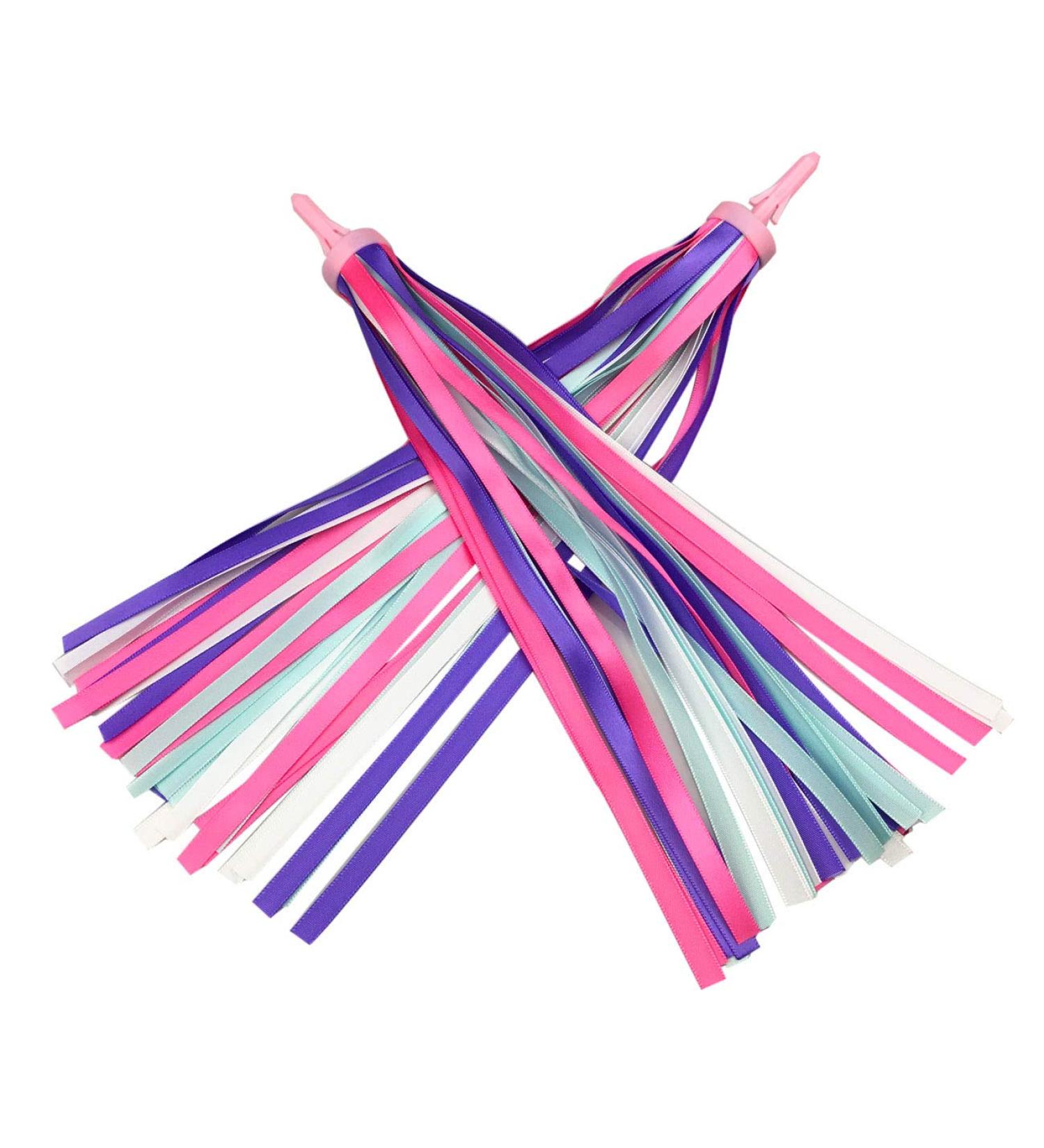 PLATT Kids Bicycle Handlebar Streamers | Colorful Tassel Ribbons for Girls Boys Bike/Scooter Handgrip - Purple 1 Pair - Buy Online on GoSupps.com