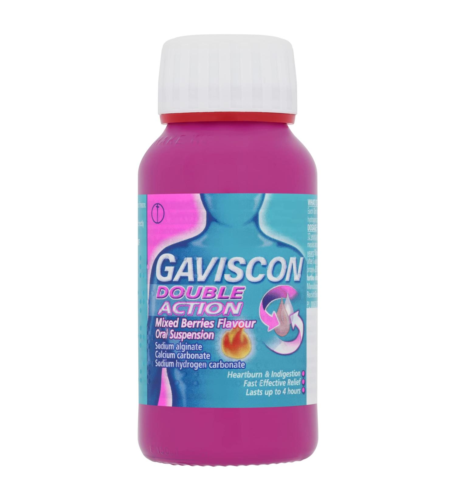 Gaviscon Double Action Liquid Heartburn Indigestion Mixed Berry 150ml