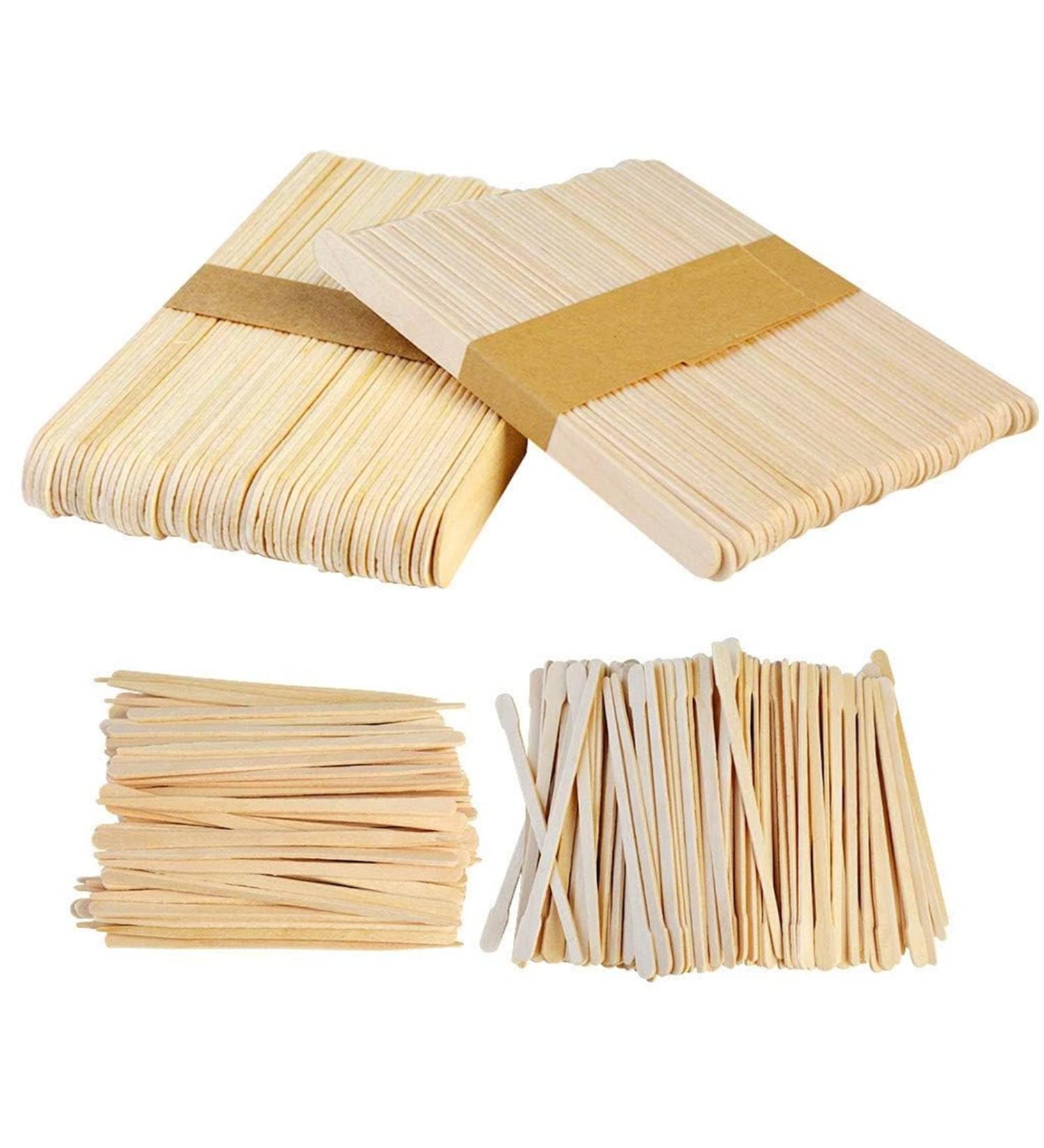 200pcs Wooden Wax Sticks for Hair, Body, Eyebrow Removal - 4 Styles | Wax Spatulas & Applicators - Buy Online on GoSupps.com