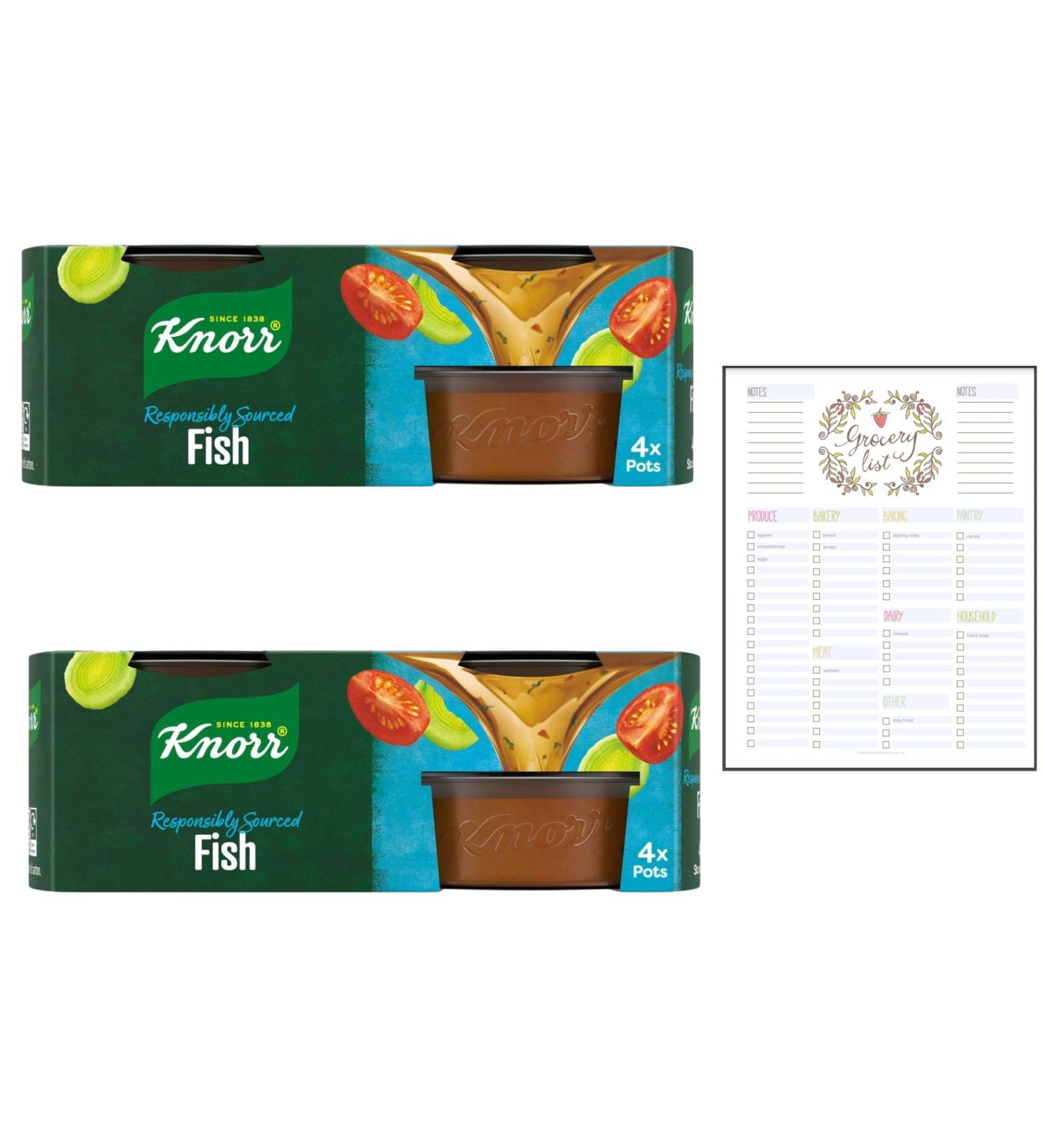 Gluten Free Stock Pot Bundle which Contains Knorr Fish Stock Pot 4x28g - Pack of 2 including Grocery List Card - Buy Online on GoSupps.com