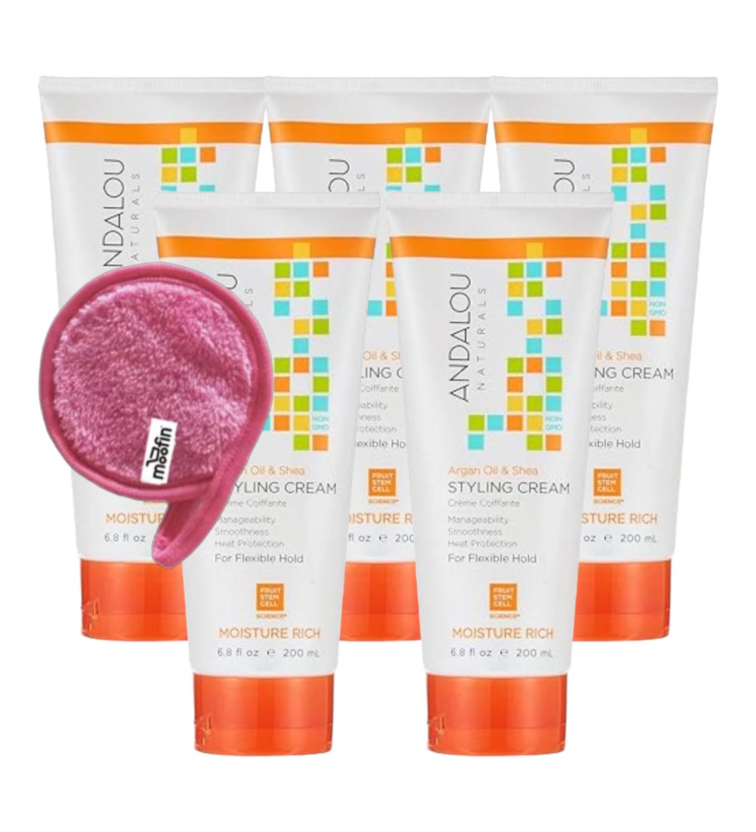 Styling Hair Cream with Argan Oil & Shea - 6.8 Fl Oz Lightweight Hydrator with Aloe Vera | Moisture Rich | Pack of 5 | International Shipping Available - Buy Online on GoSupps.com