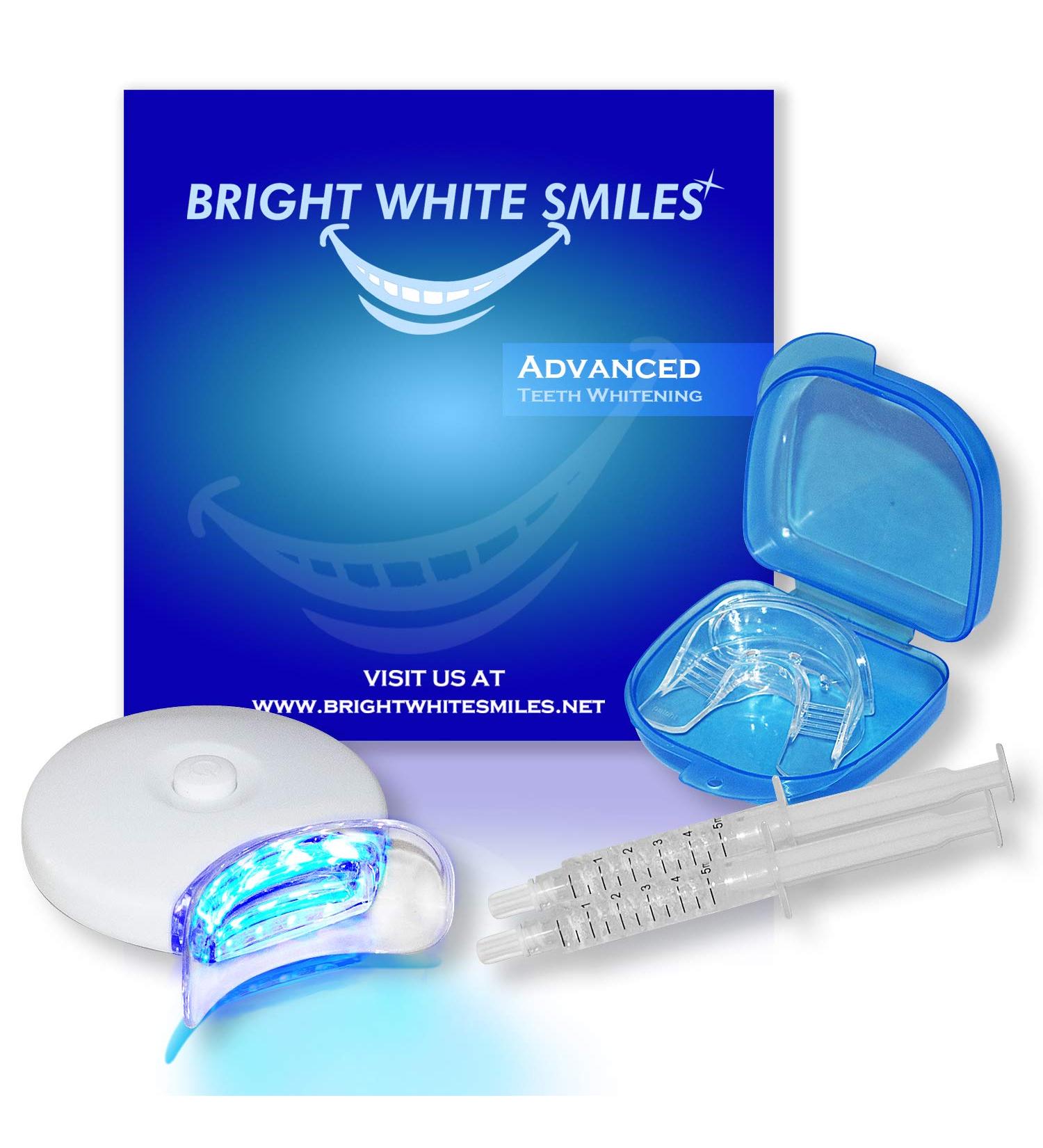 Teeth Whitening Kit with LED Light | 2X 5ml 35% Carbamide Peroxide Gel | Comfort Fit Tray & Case | Professional Results | Home Whitening System - Buy Online on GoSupps.com