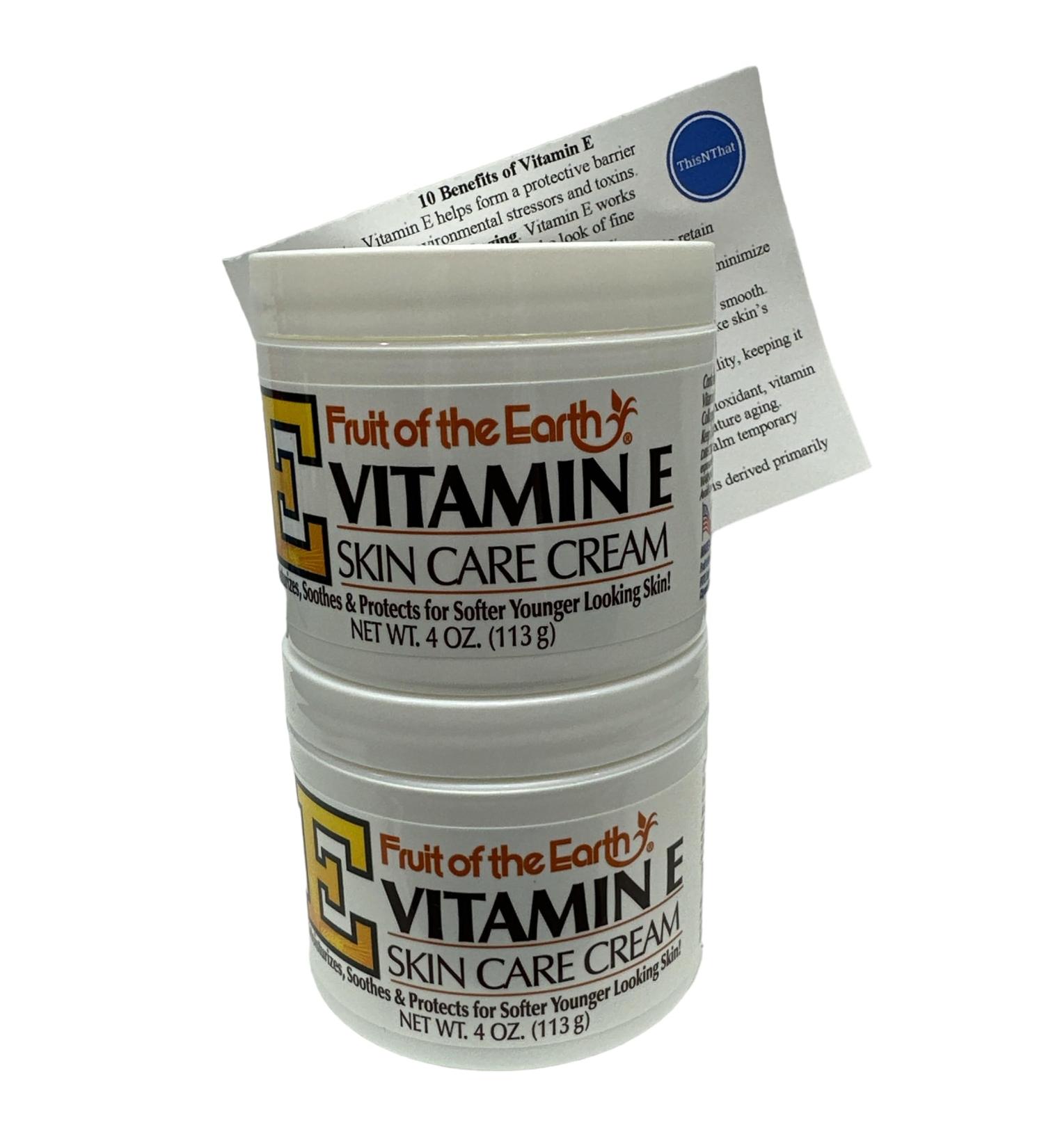 Shop Fruit of the Earth Moisturizing Vitamin E Cream Bundle - (2) 4 oz Jars & Tips | International Shipping Available - Buy Online on GoSupps.com