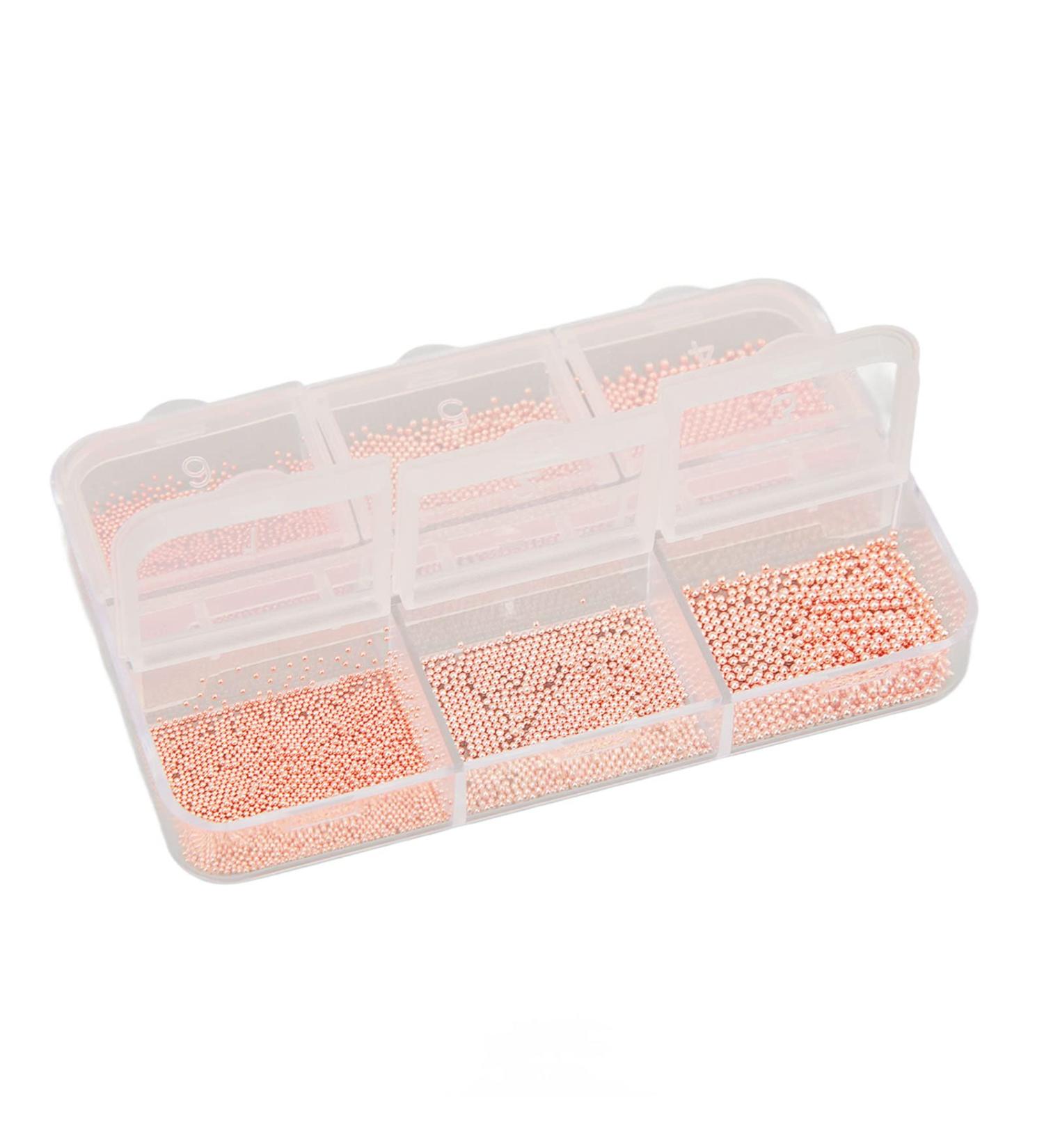 Ghzste Nail Art Bead Home Salon Exquisite DIY Metal Mini Nail Beads Decoration for Nail Artist Novice (Rose Gold) - Buy Online on GoSupps.com