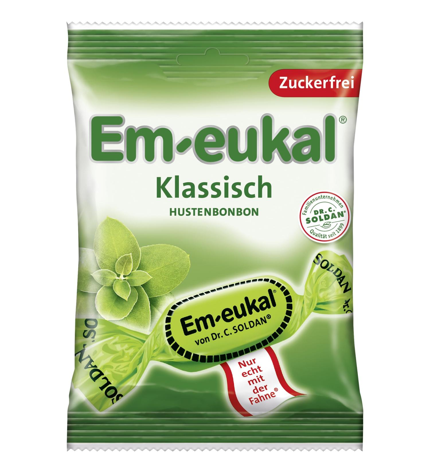 Buy EM-eukal Coughing Candy Classic - Sugar-Free & Lactose-Free Lollipops with Eucalyptus Oil & Menthol - Large 10x75g Pack | International Shipping - Buy Online on GoSupps.com