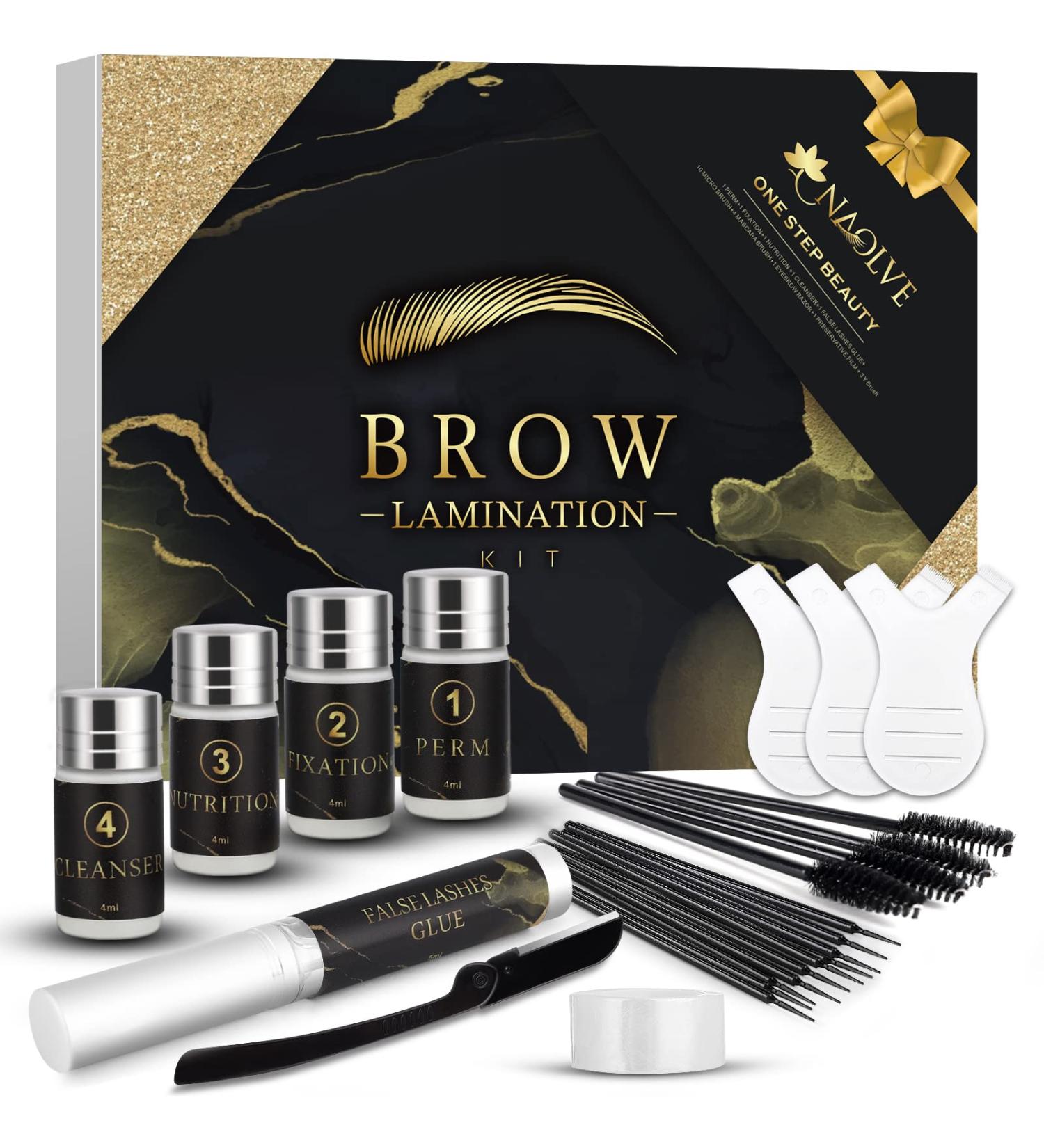 NAOLVE Eyebrow Lamination Kit - Professional At-Home DIY Brow Perm for Instant Lift | Includes Brow Brush and Micro Brushes | Easy for Beginners - Buy Online on GoSupps.com