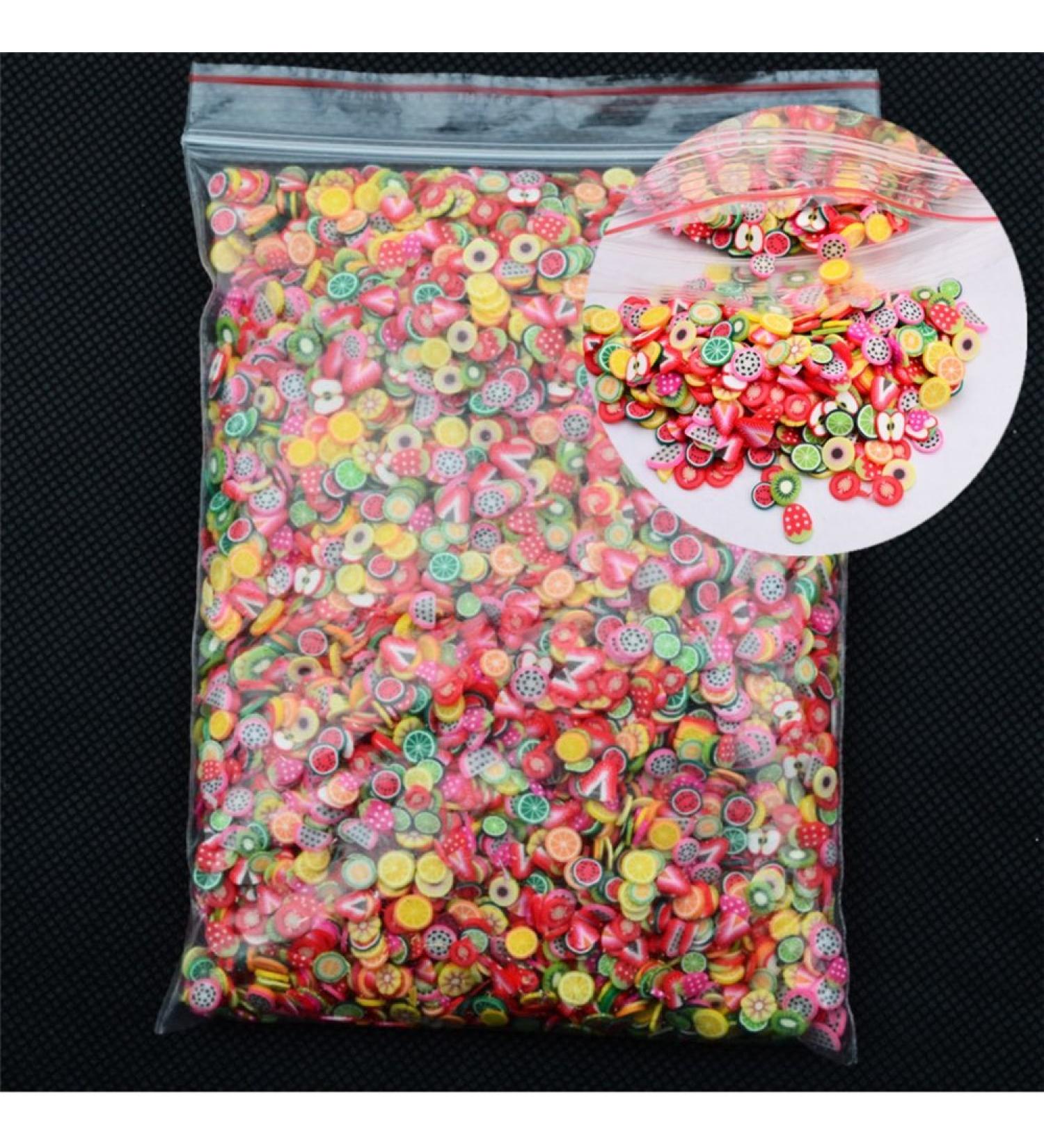 Mezerdoo 10000pcs/pack Nail Art 3d Fruit Feather Flowers Mix Designs Tiny Slices Polymer Clay DIY Beauty Nail Stickers Decorations (fruit) - Buy Online on GoSupps.com