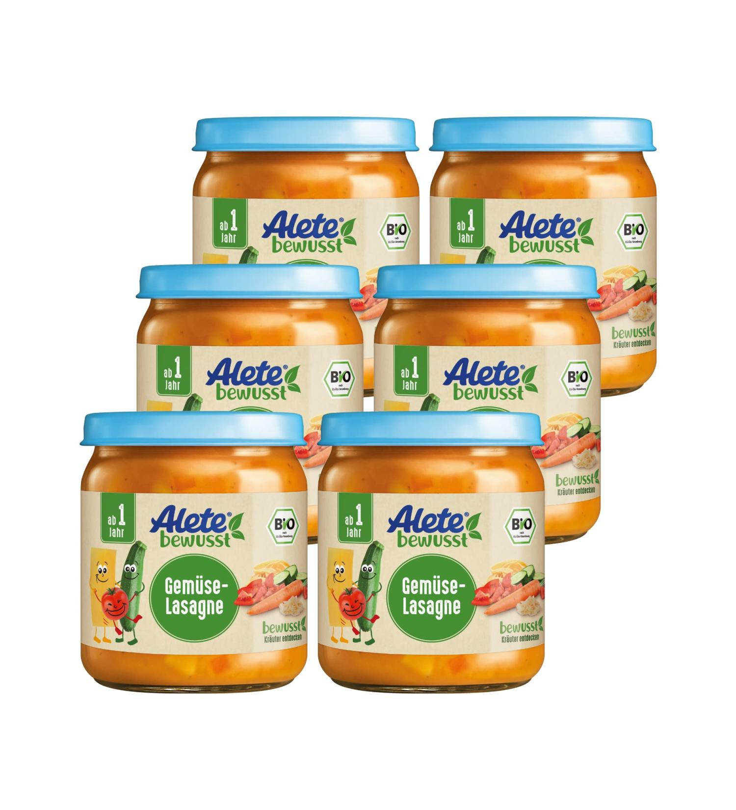 Buy Alete Organic Vegetable Lasagna for Babies | 6x250g Sugar-Free Children's Meal | International Shipping - Buy Online on GoSupps.com