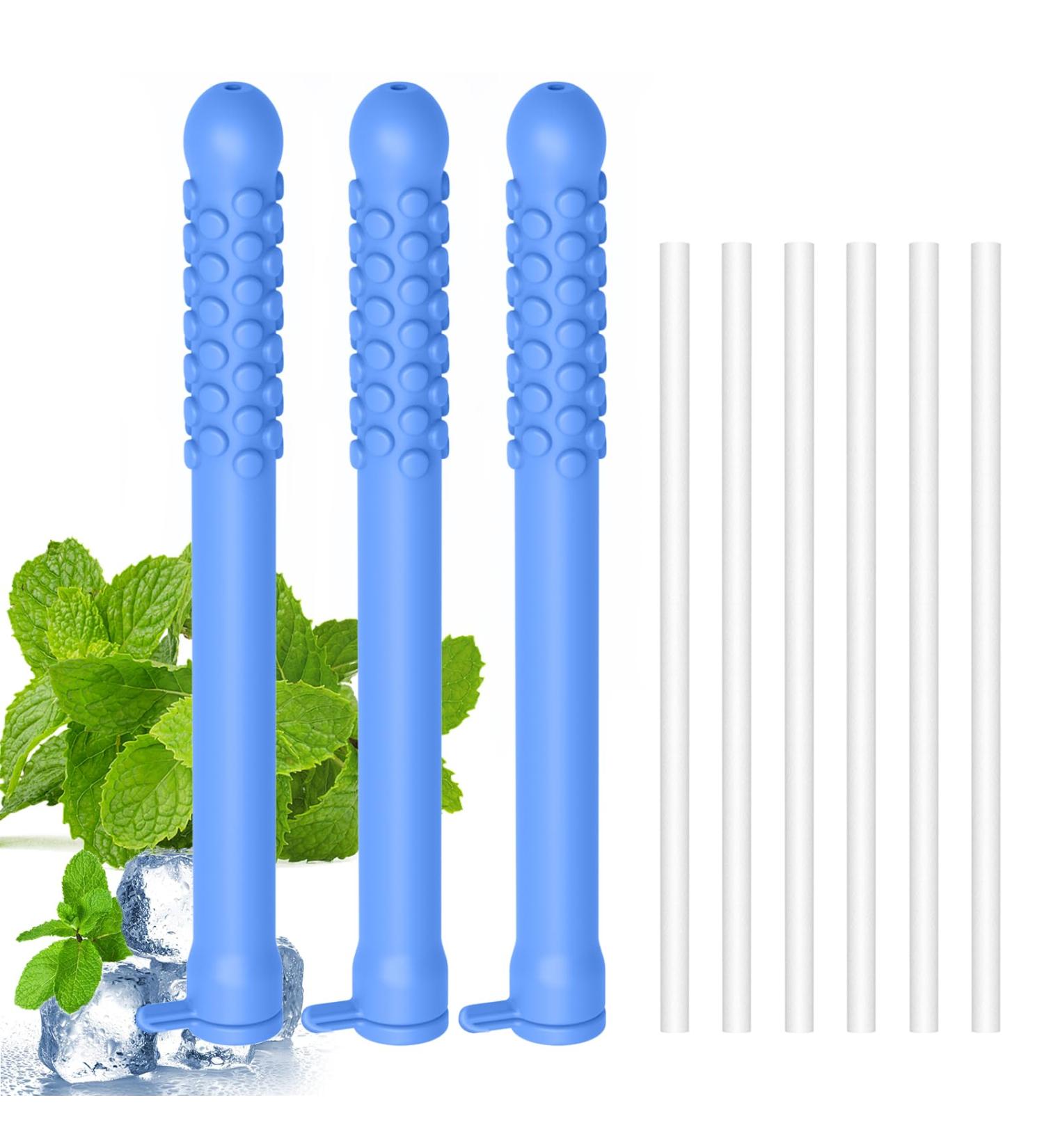 3PCS Mint Flavored Chewable Essential Oil Breath Stick Pure-Locked Flavor Breather Chew Stick Chewable Oral Fixation Tool with 6 Refill Cores for Travel/Office/Car 3pcs polychrome - Buy Online on GoSupps.com