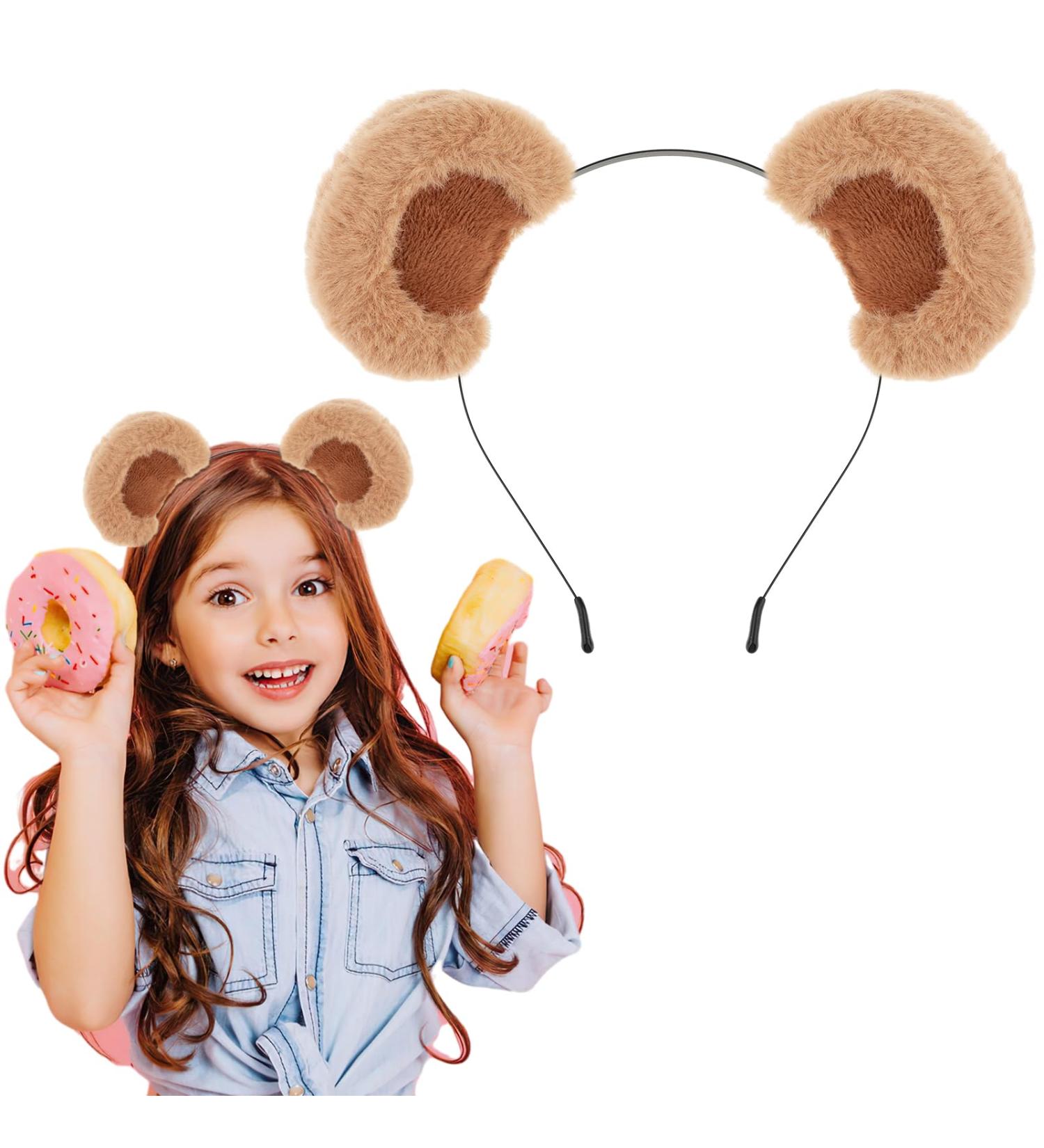 Sibba Headband Bear Ears Brown Headband Cute Headpieces Animal Caps Movable Hairband Soft Makeup Headwear CostumesHair Accessories Fit Women Sports Party Spa Facial Cosplay (Brown) - Buy Online on GoSupps.com