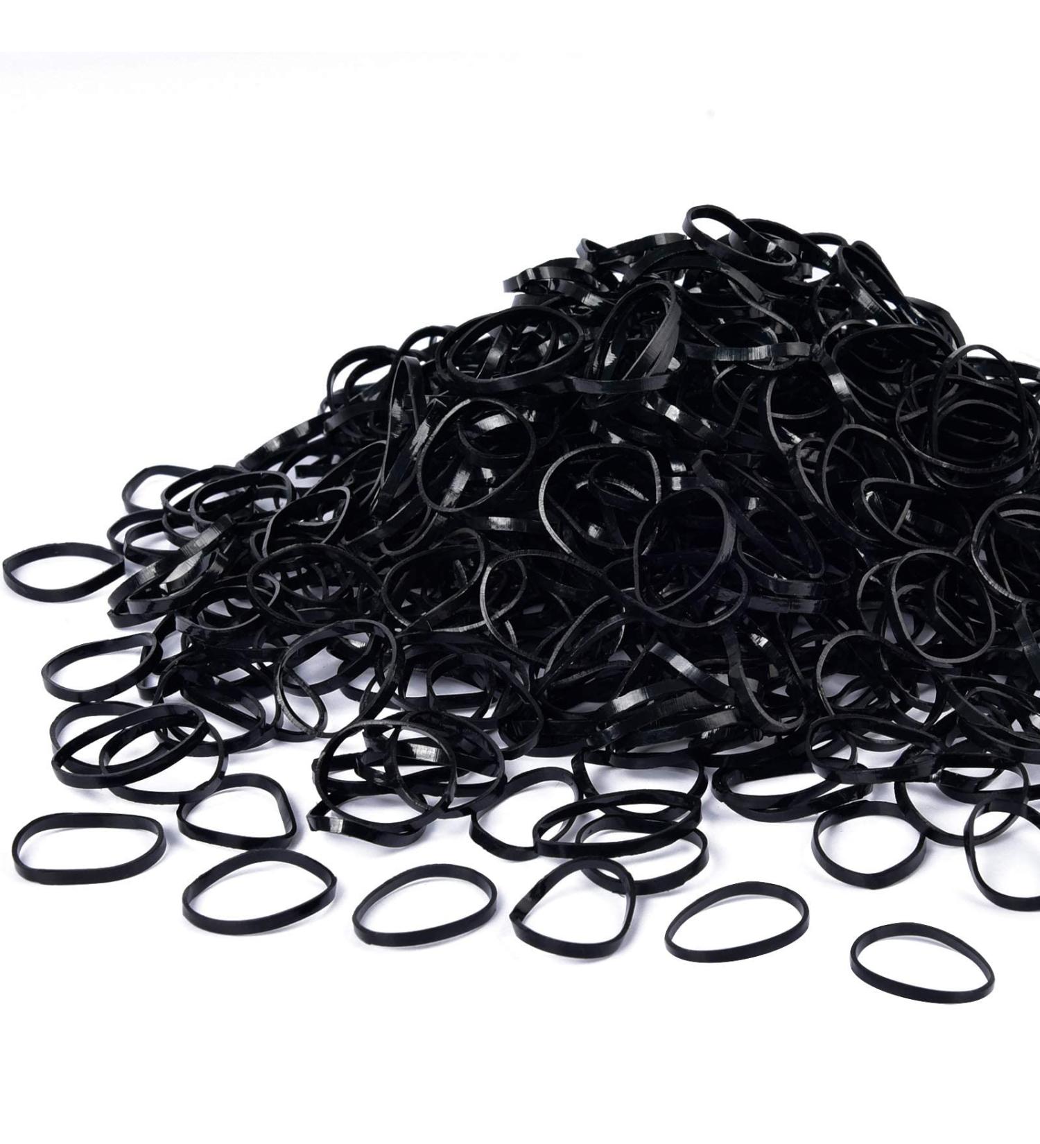 1000 Black Elastic Hair Bands - MORGLES Rubber Bands for Braiding and Hairstyles - Buy Online on GoSupps.com