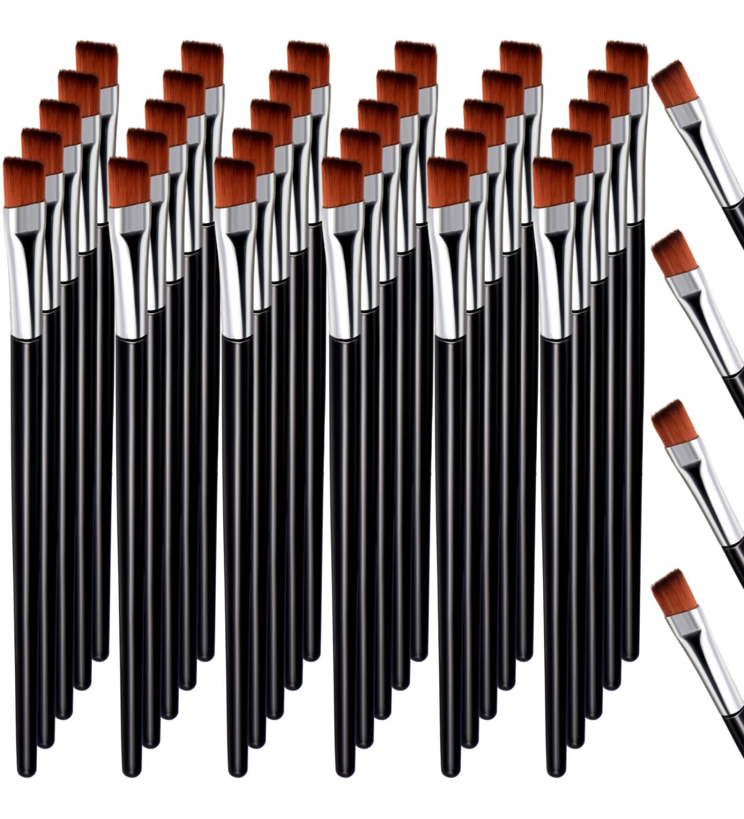 Gerrii 100 Pieces Disposable Angled Eyebrow Brushes Eye Liner Brush Disposable Angle Brushes Tinting Brushes for Women Girls Salon Beauty Cosmetic Make up Tool Disposable Esthetician Supplies (Silver) - Buy Online on GoSupps.com