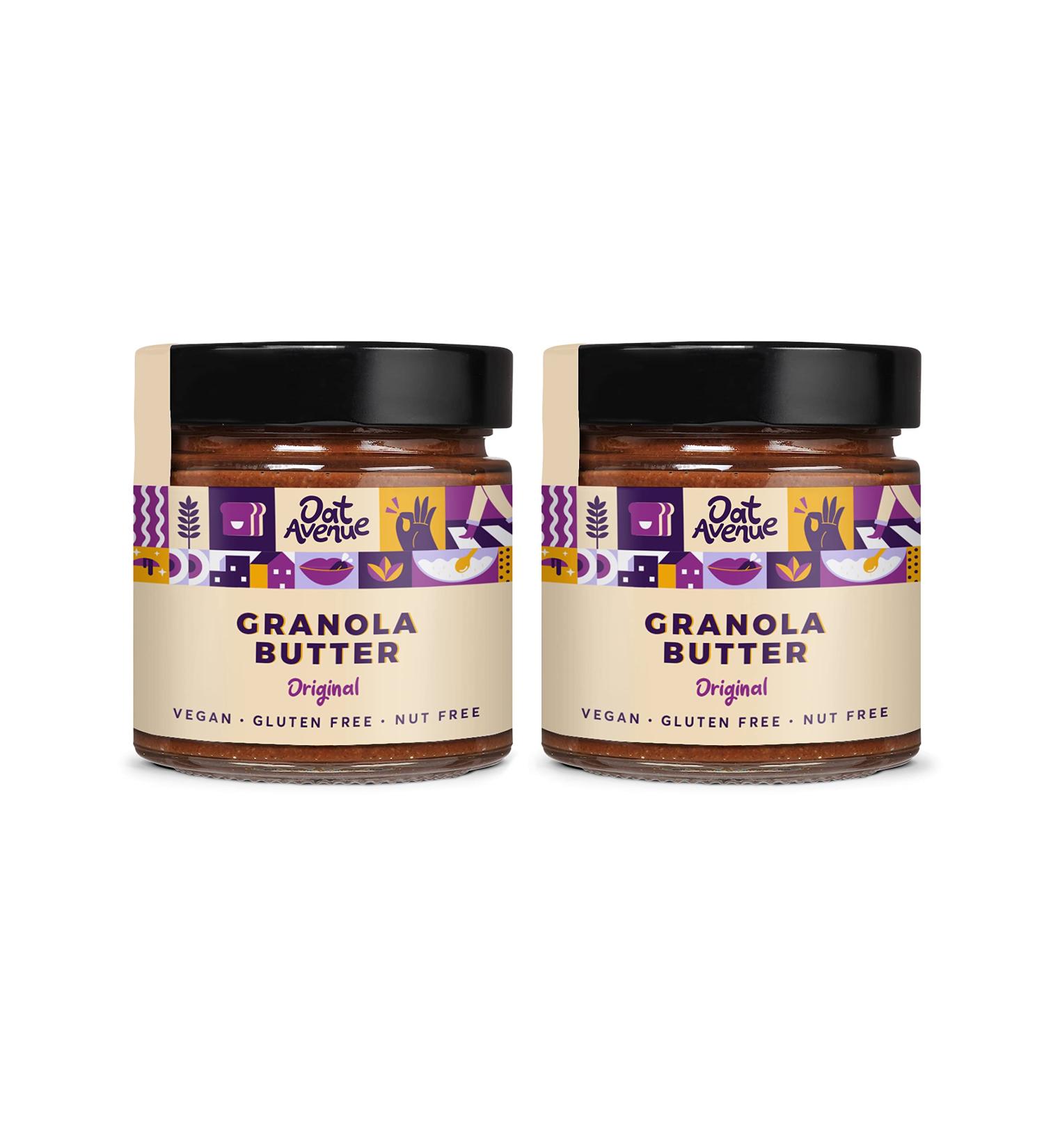Oat Avenue Granola Butter | Peanut-free Tree-Nut Free Gluten Free Dairy Free Egg Free Sesame Free & School Friendly - Top 14 Allergen Free | Peanut Butter and Nut Butter alternate (Original x 2) - Buy Online on GoSupps.com