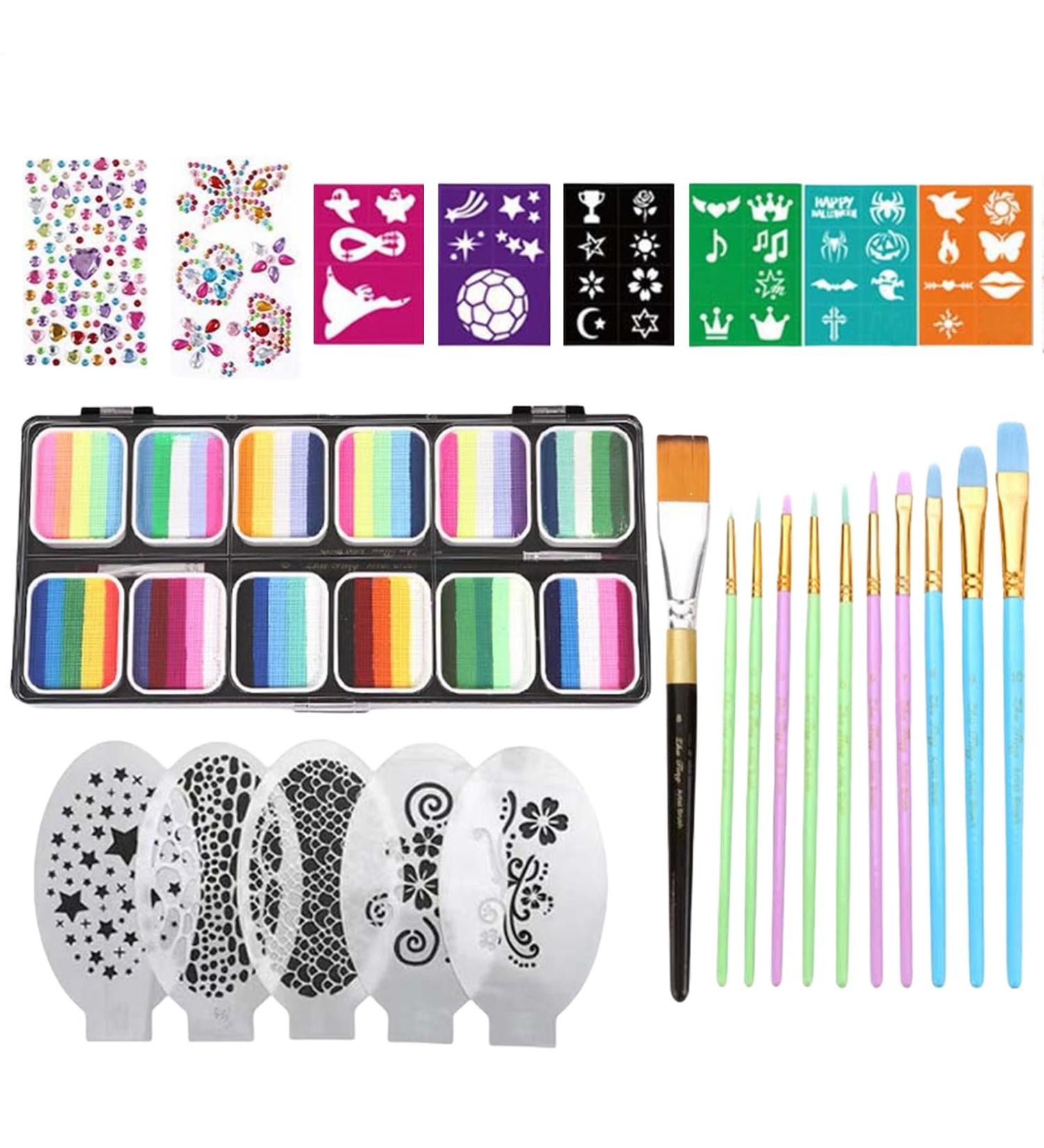 Face Paint Palette | Washable 12-Grid Water-Soluble Cosmetic Paint Palette with Vibrant Colors for Teens Students Adults Cosplay Parade - Buy Online on GoSupps.com