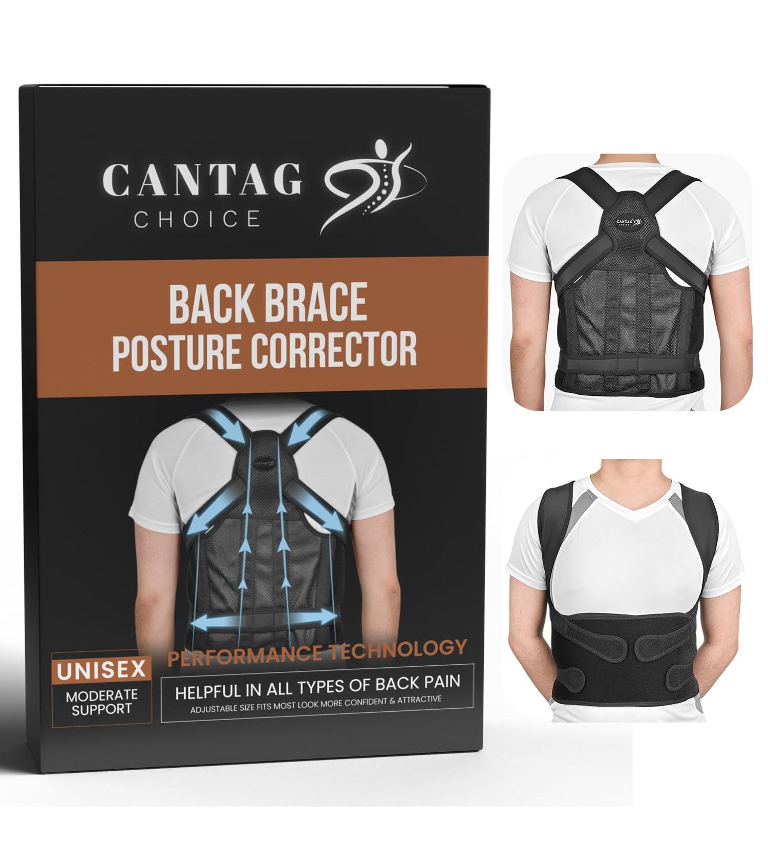 Posture Corrector for Men & Women | Adjustable Back Support Belt | Breathable Pain Relief for Neck & Shoulders (Small - Buy Online on GoSupps.com