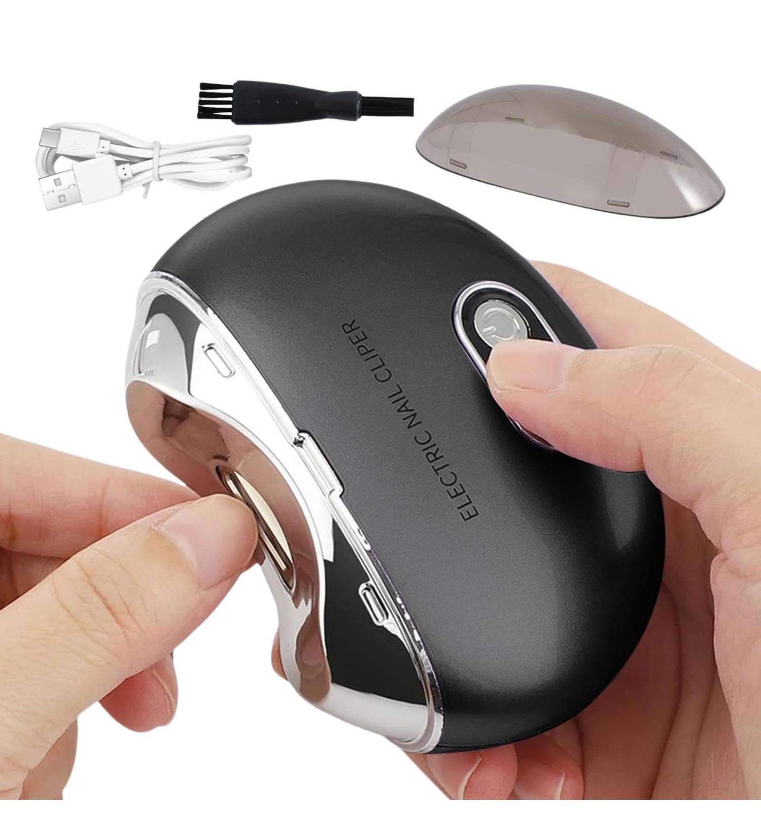 Automatic Electric Nail Clipper | Electric Nail Trimmer with LED Light and 3 Speeds | USB Rechargeable Electric Nail File with LCD Digital Display for Baby Kids Seniors Black - Buy Online on GoSupps.com